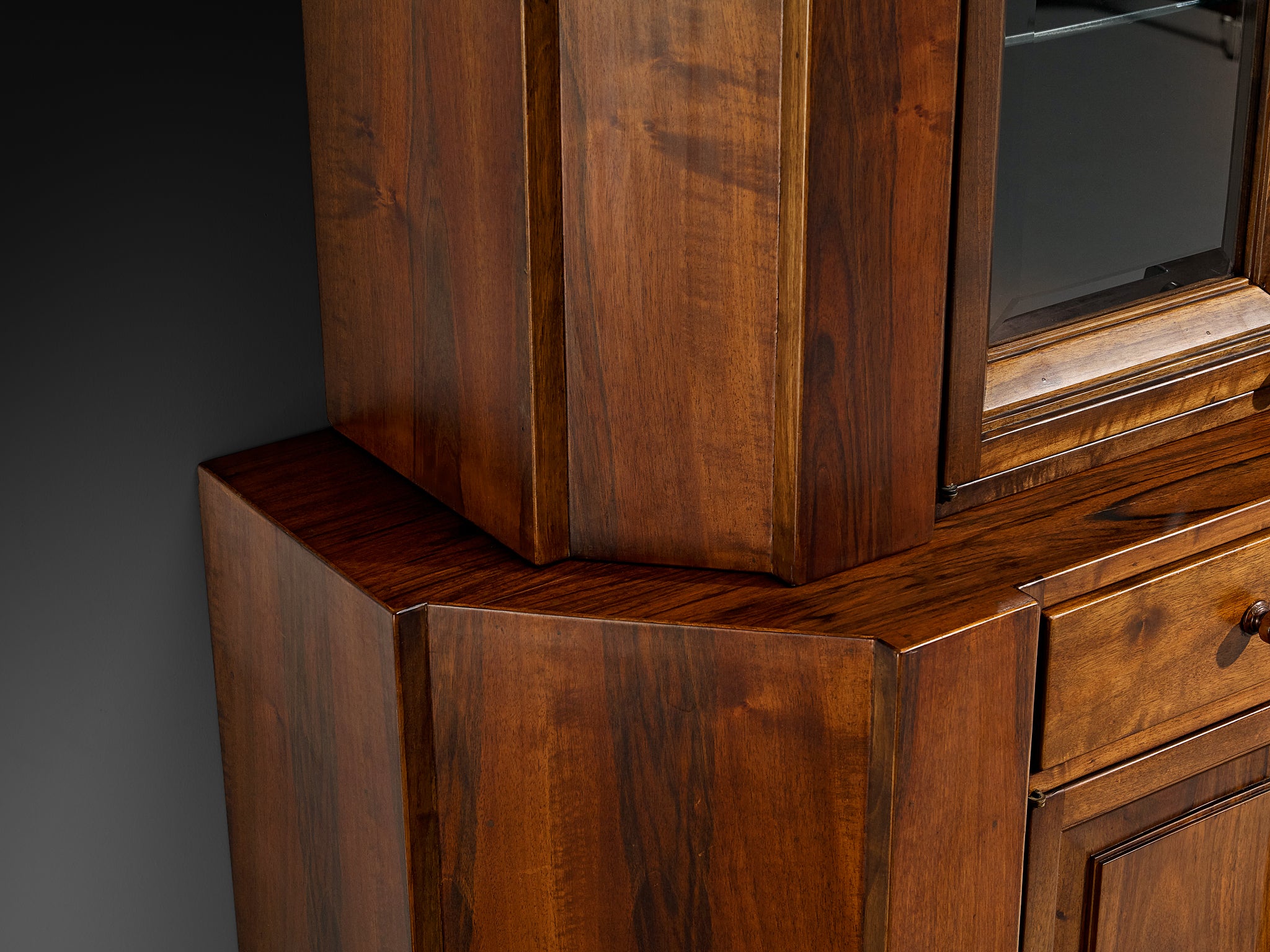 Giuseppe Rivadossi for Officina Rivadossi Library in Walnut Case pieces and storage cabinets Morentz