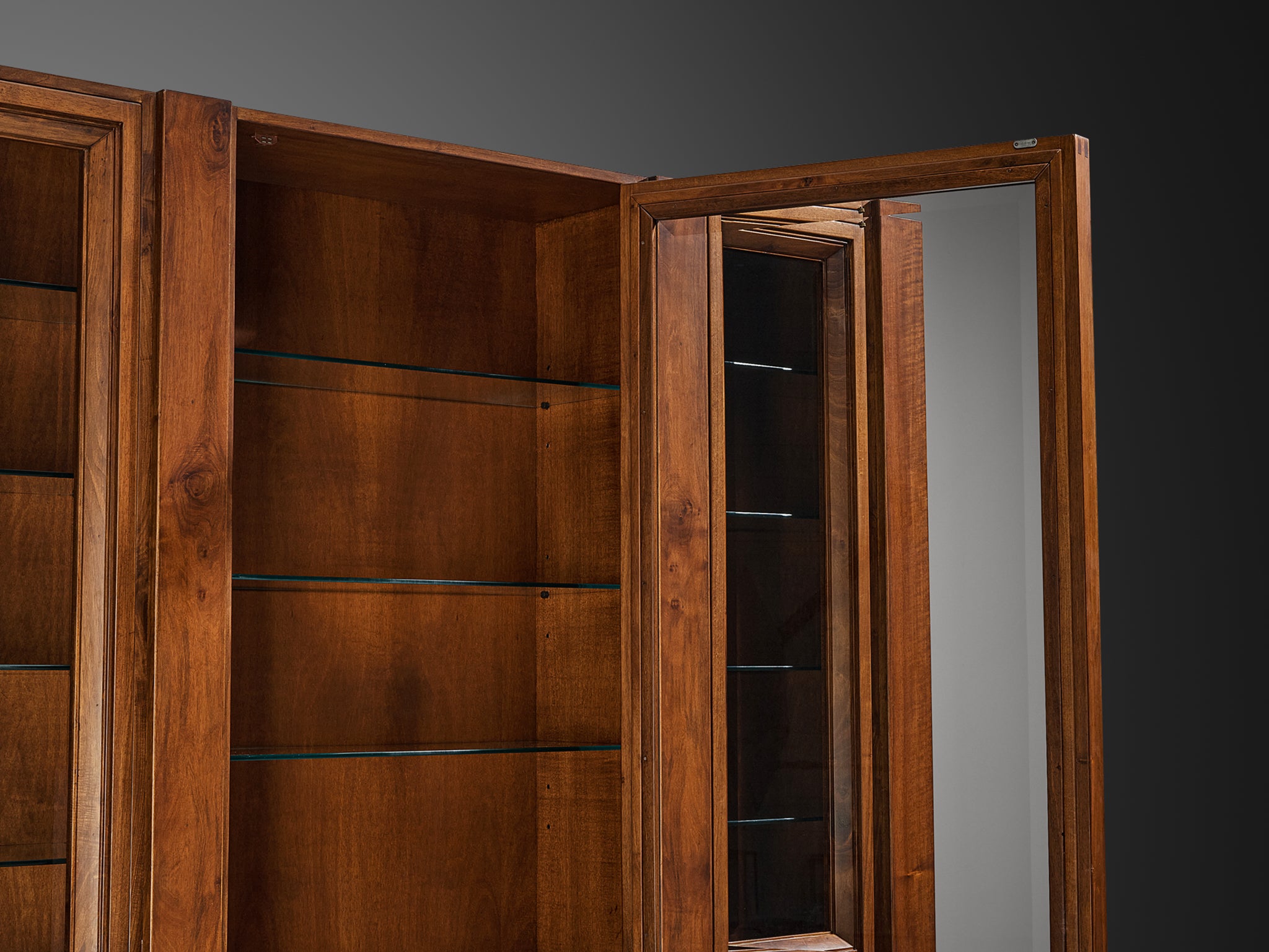 Giuseppe Rivadossi for Officina Rivadossi Library in Walnut Case pieces and storage cabinets Morentz