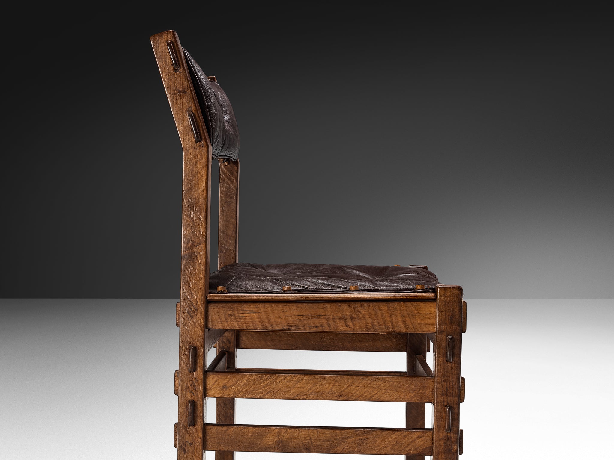 Giuseppe Rivadossi for Officina Rivadossi Dining Chair in Walnut Seating Morentz