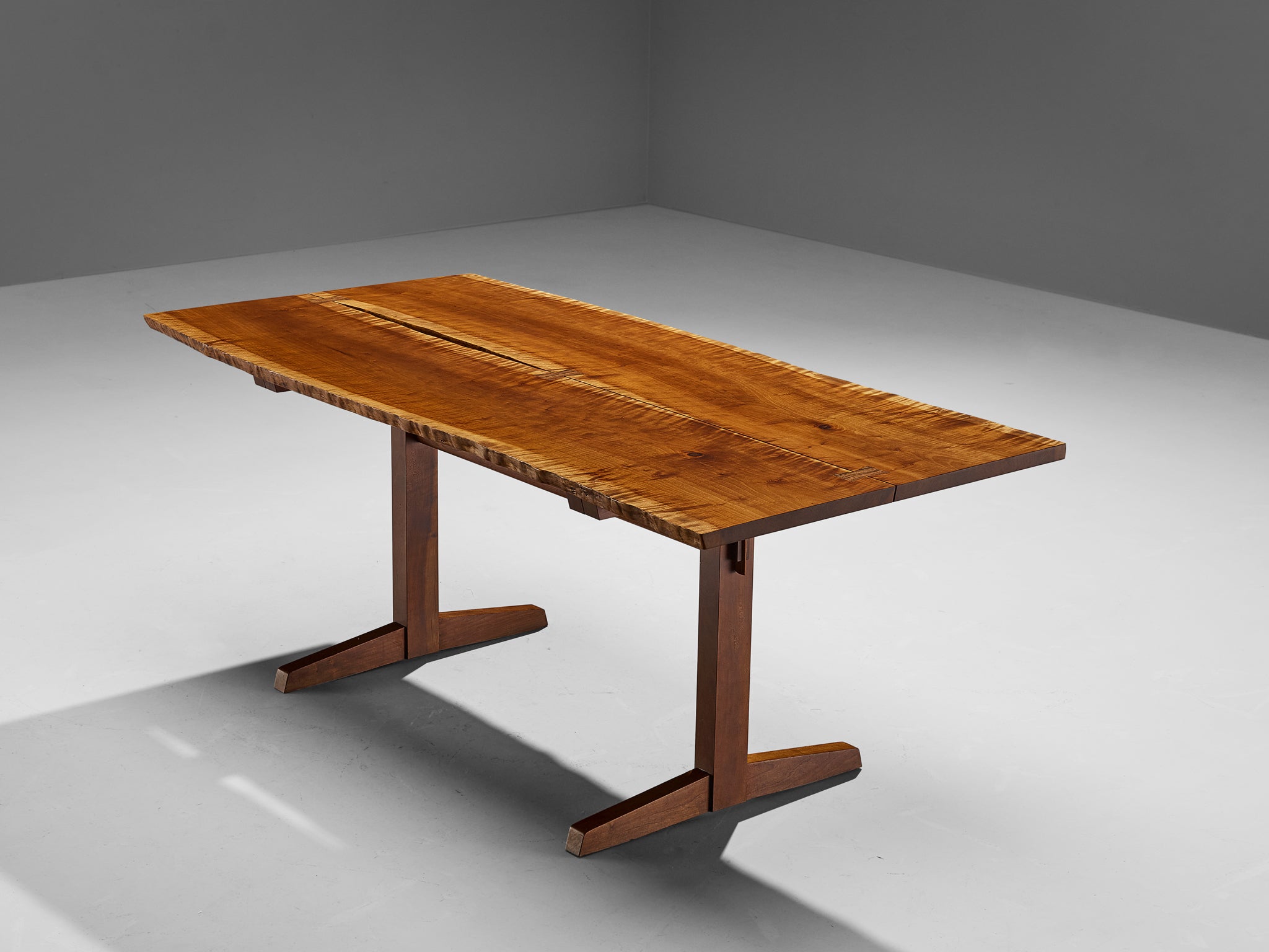 George Nakashima Boat-Shaped Trestle Dining Table