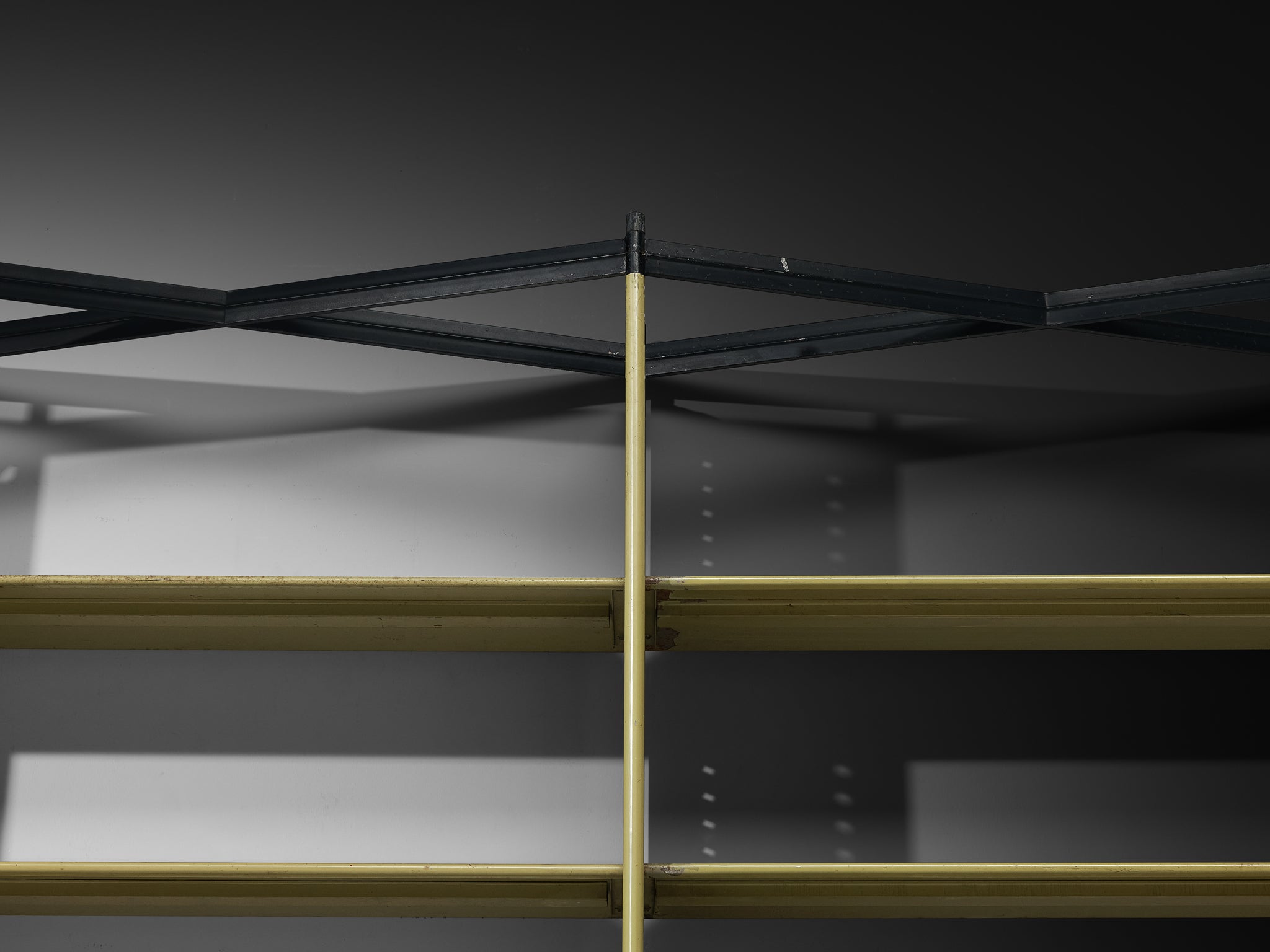 Studio BBPR for Olivetti 'Spazio' Large Shelving System in Olive Colored Steel Case pieces and storage cabinets Morentz