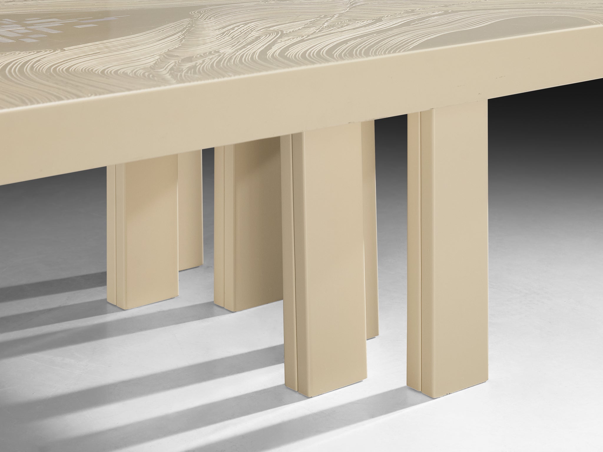 Jean Claude Dresse Rectangular Coffee Table in Off-White Resin Tables Morentz