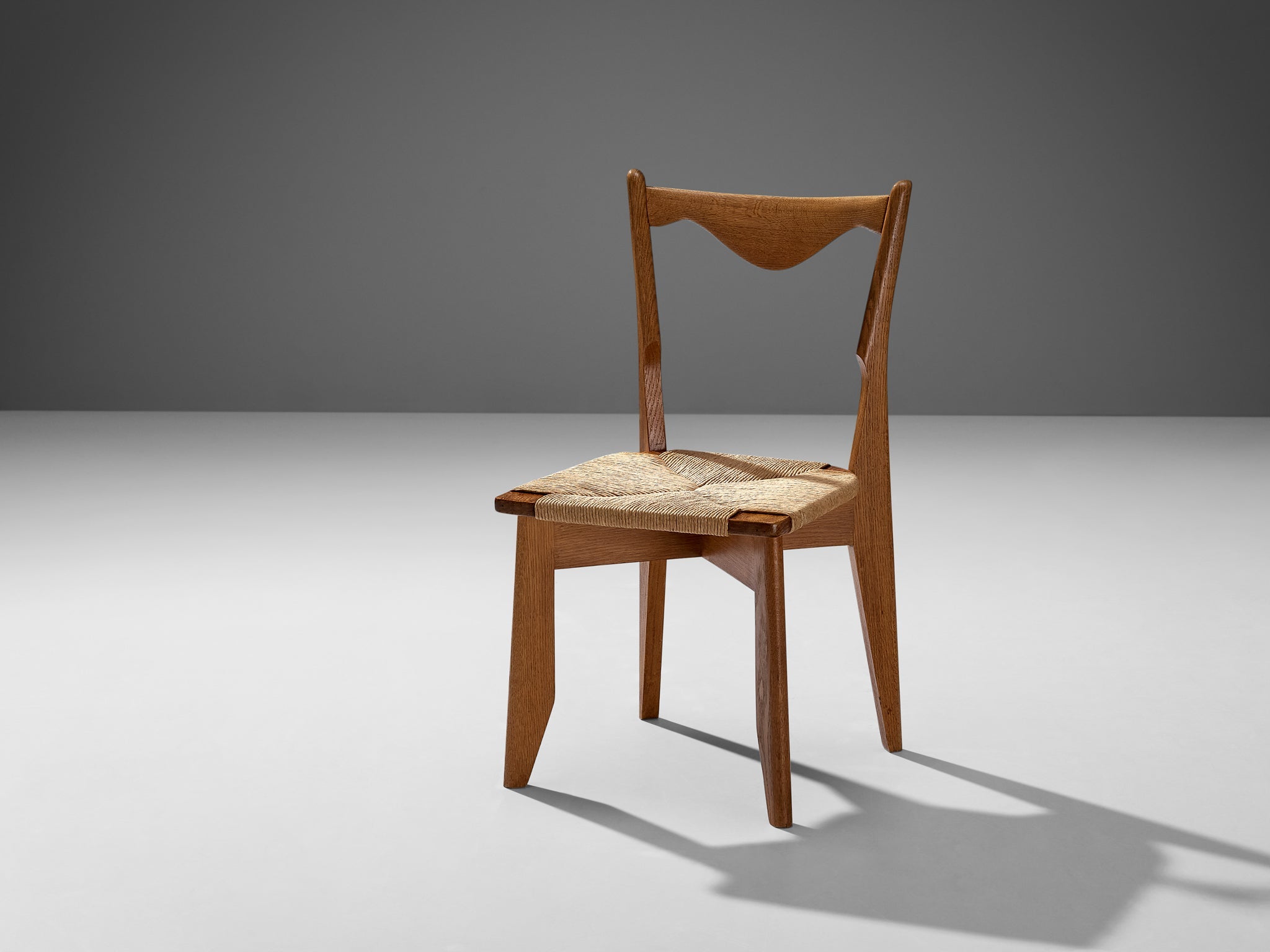 Guillerme & Chambron 'Thibault' Dining Chair in Oak and Papercord seating Morentz
