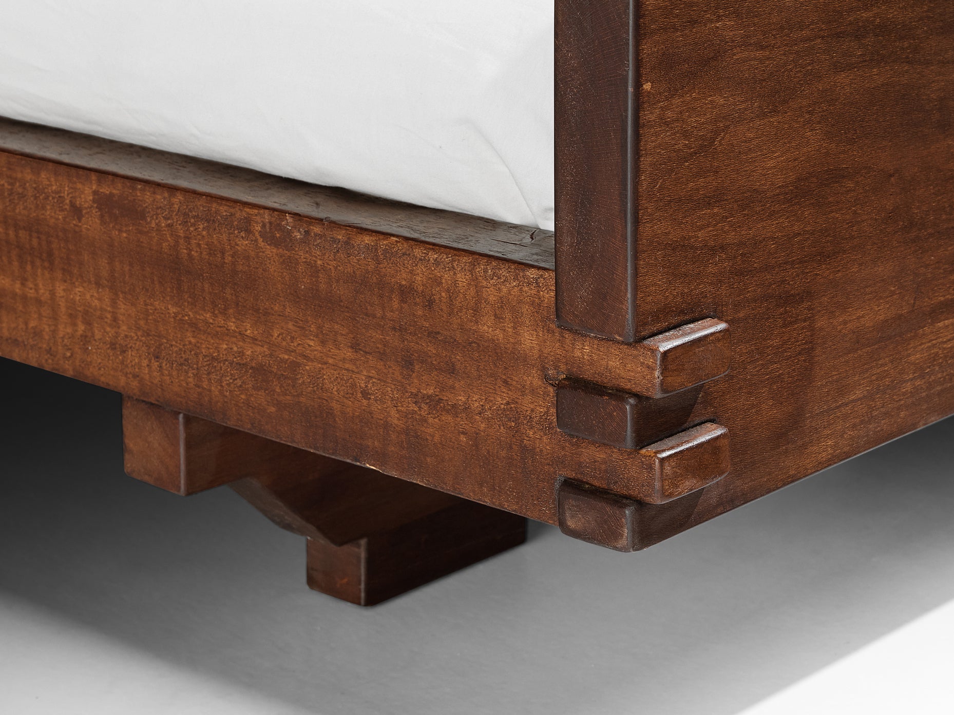 Giuseppe Rivadossi for Officina Rivadossi Single Bed in Walnut and Oak More Furniture and Collectibles Morentz