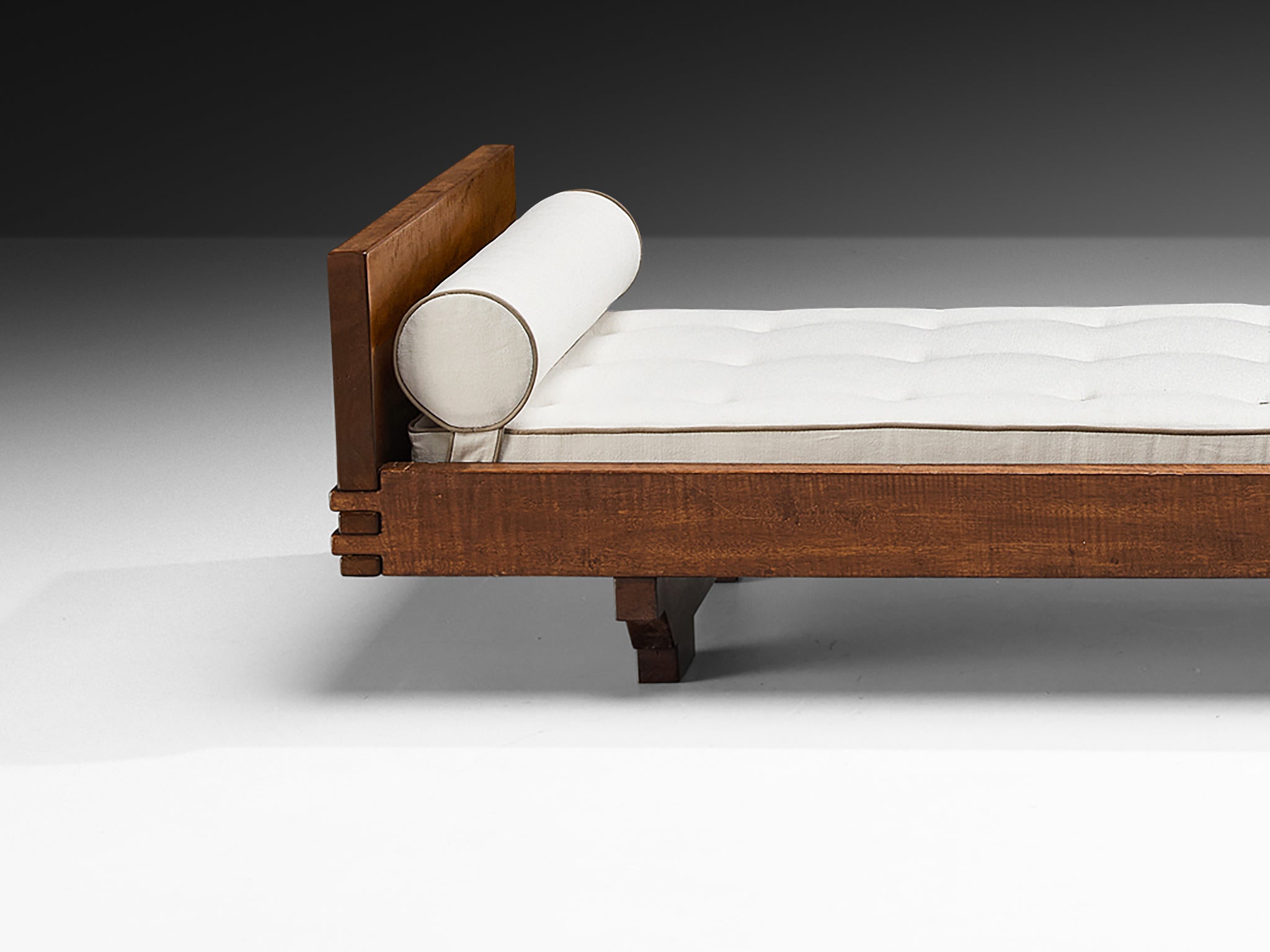 Giuseppe Rivadossi for Officina Rivadossi Single Bed in Walnut and Oak More Furniture and Collectibles Morentz