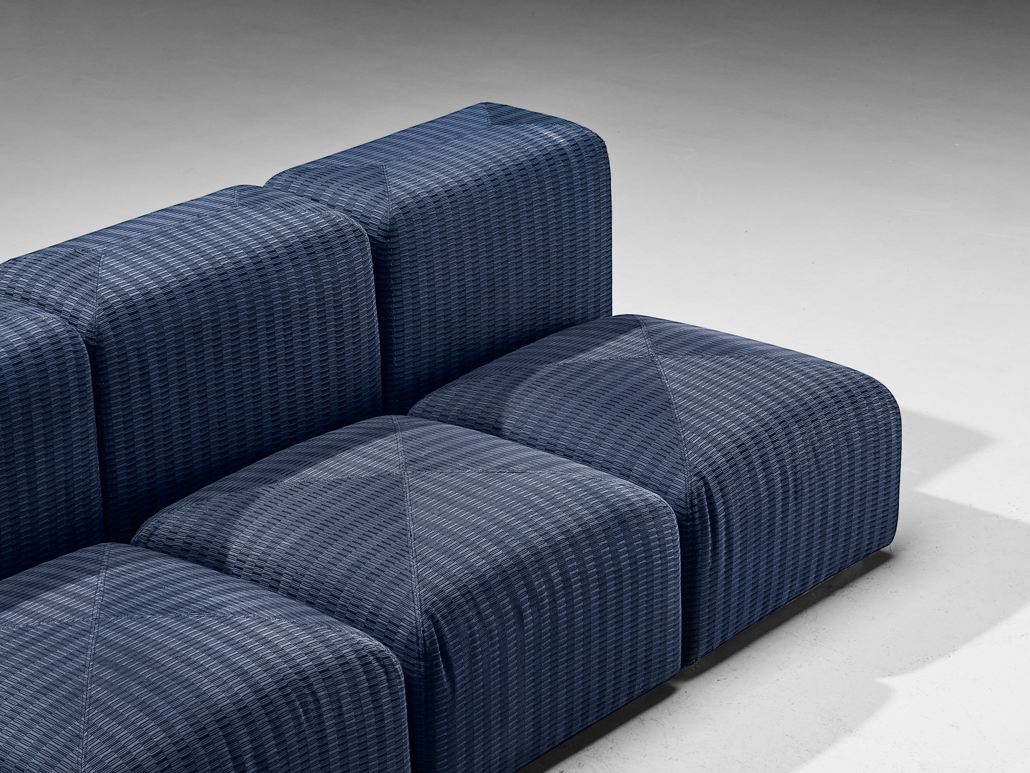 Giancarlo Piretti for Anonima Castelli 'Sistema 61' Sectional Sofa in Blue Seating Morentz