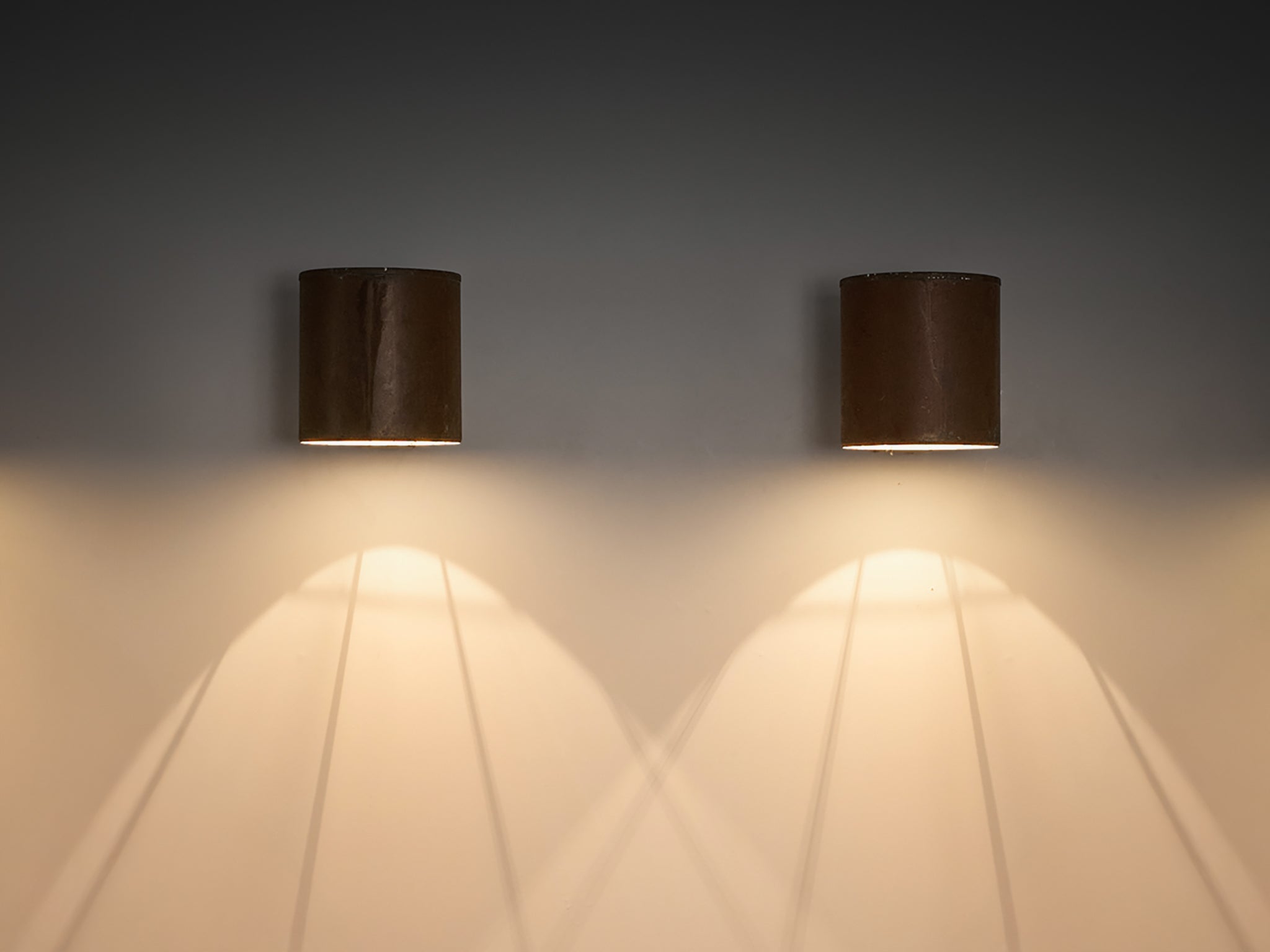 Large Swedish Wall Lights in Patinated Copper Lighting Morentz