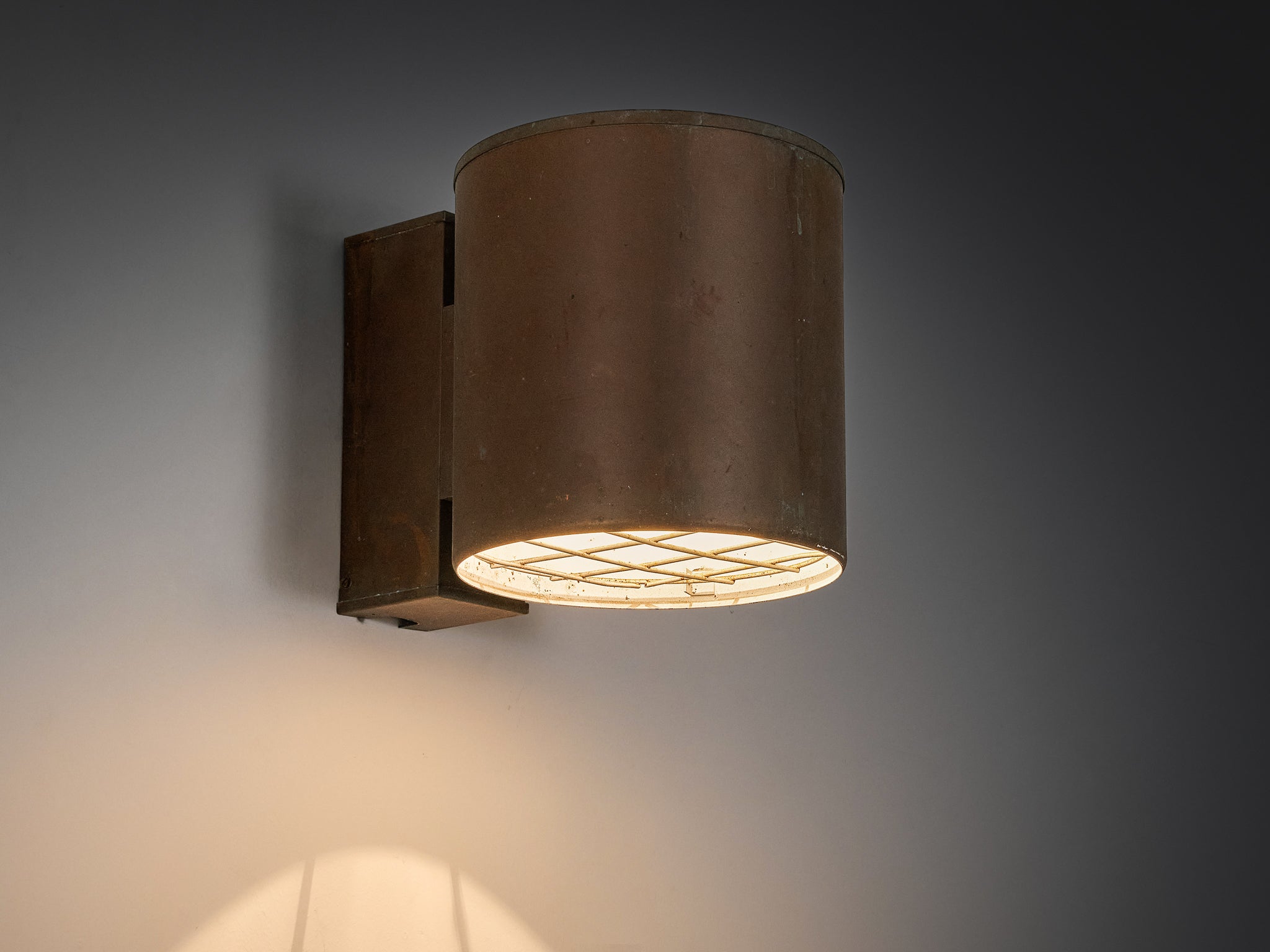 Large Swedish Wall Lights in Patinated Copper Lighting Morentz