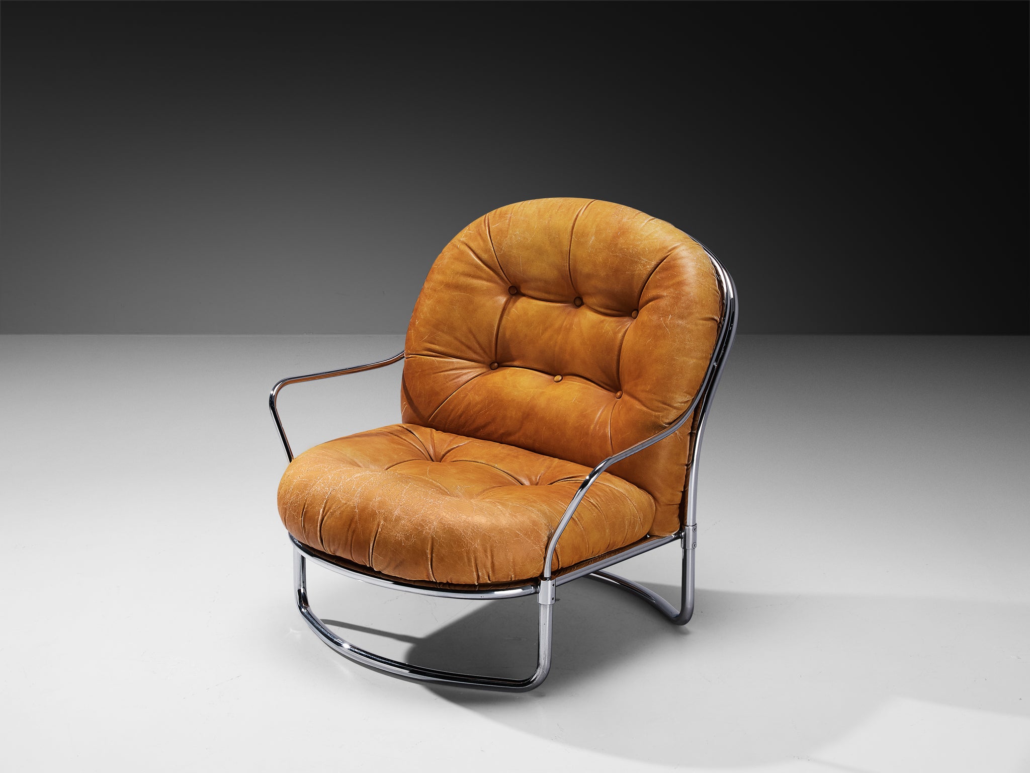Carlo De Carli for Cinova '915' Lounge Chair in Cognac Leather Seating Morentz