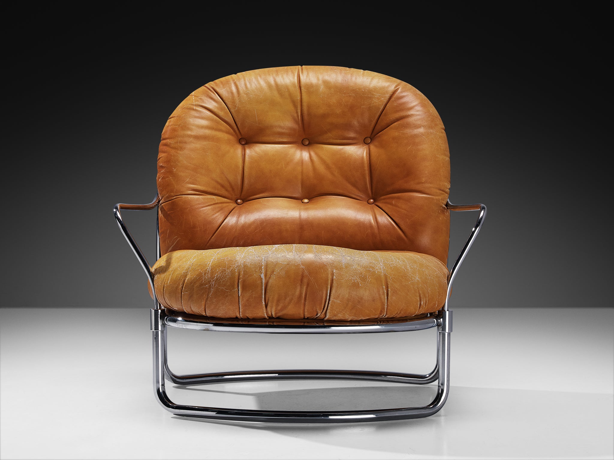 Carlo De Carli for Cinova '915' Lounge Chair in Cognac Leather Seating Morentz