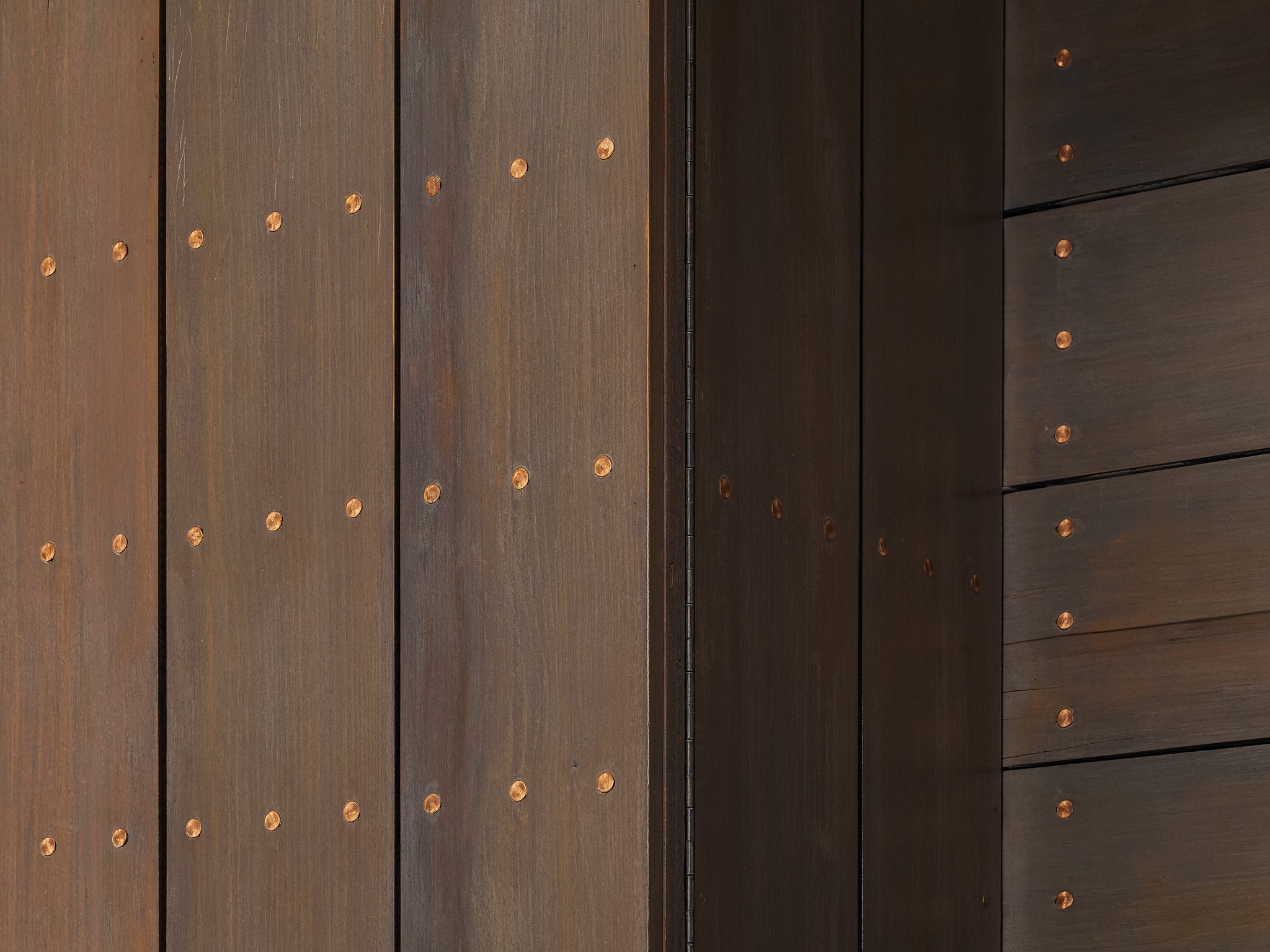 Jan de Jong Custom-Made Large Cabinet in Grey Lacquered Pine and Copper