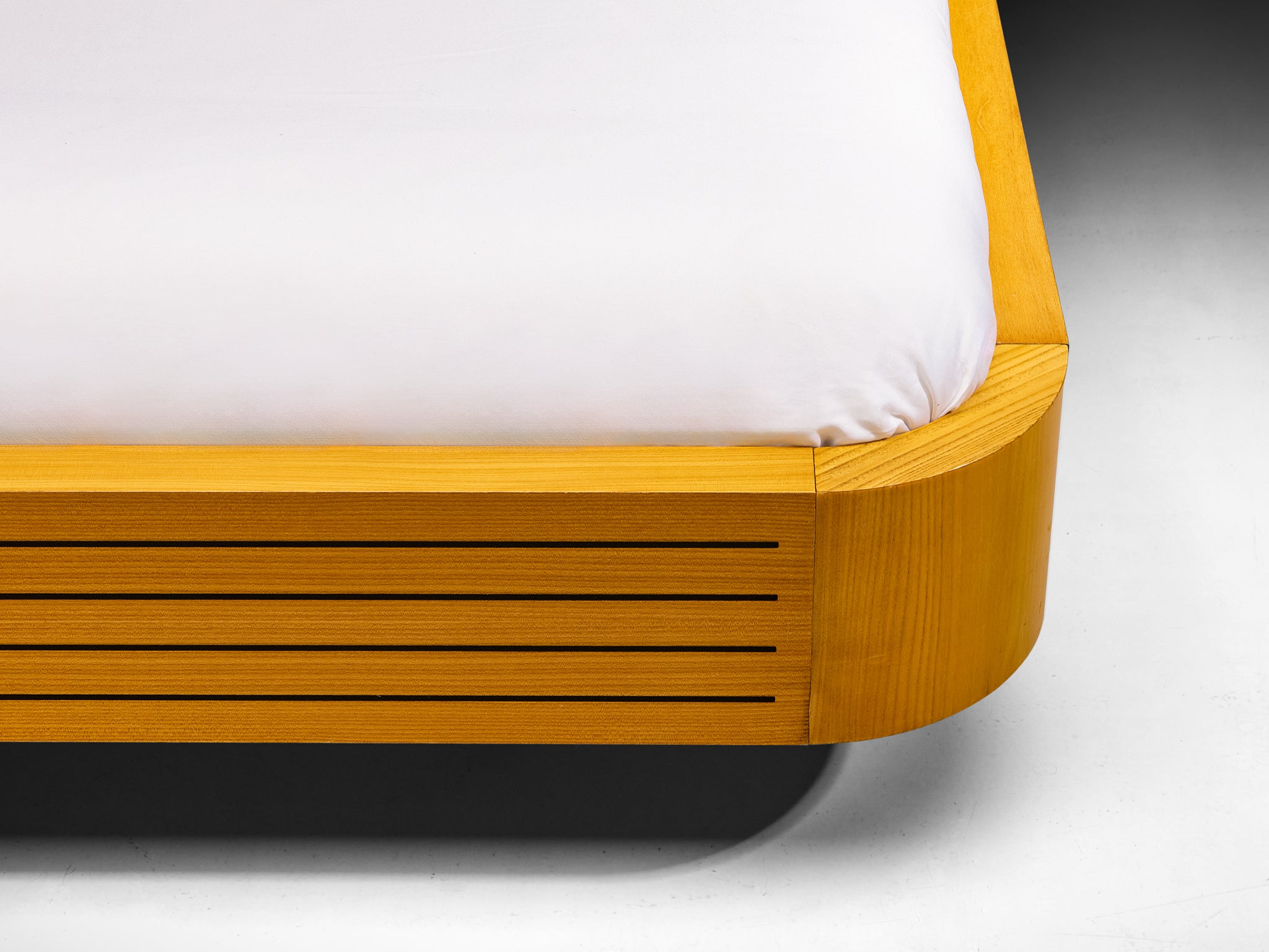 Italian Sculptural King Size bed with Integrated Nightstands in Ash More Furniture and Collectibles Morentz