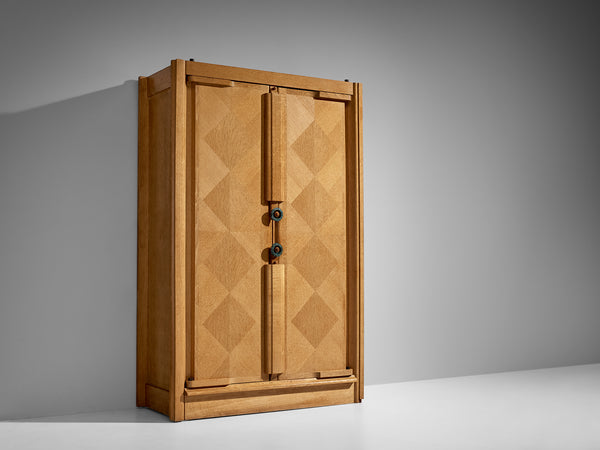 Guillerme & Chambron Large Cabinet in Oak with Ceramic Handles