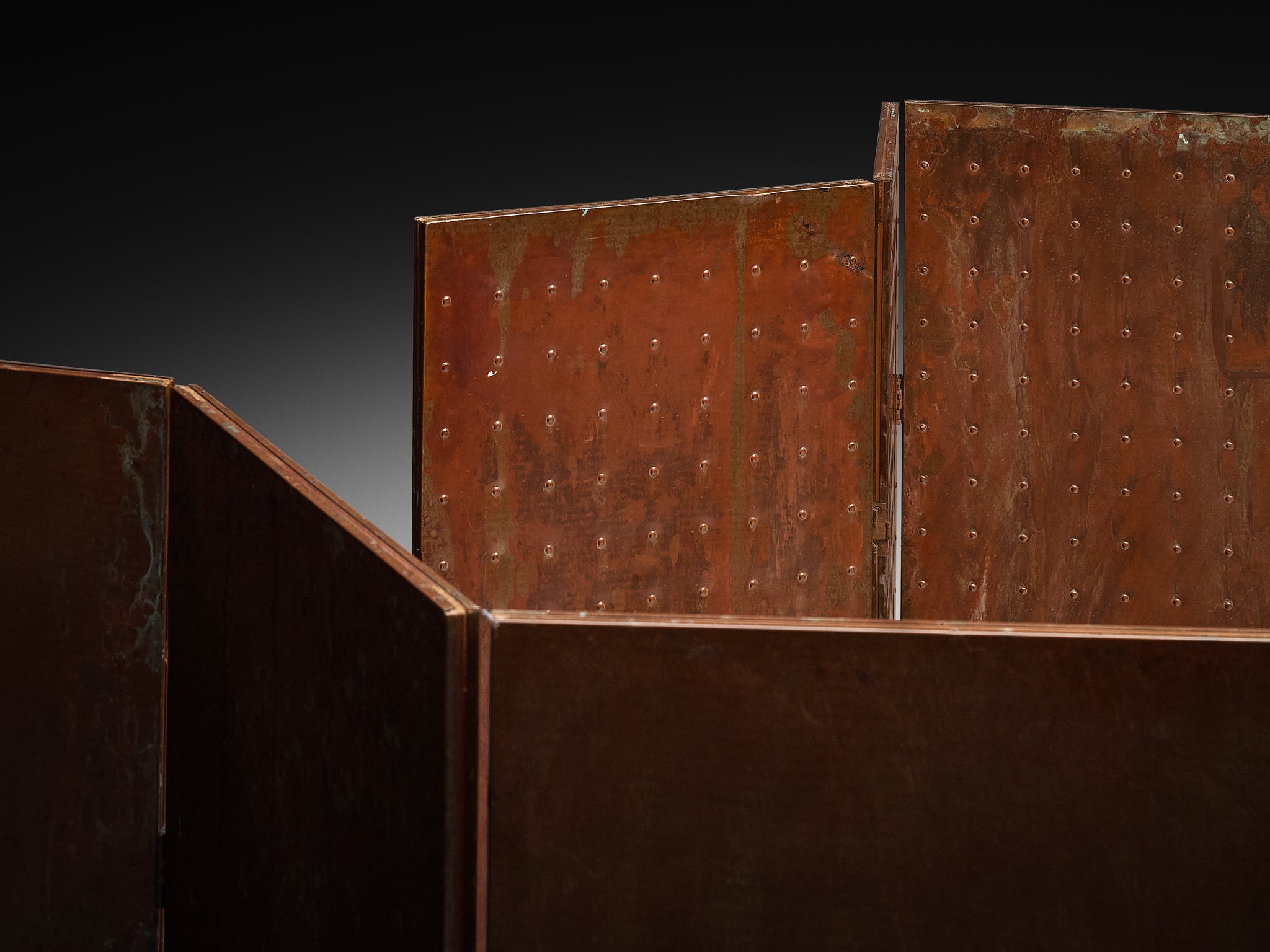 Mats Theselius for Källemo AB Limited Edition 'Rörligt Objekt' Folding Screen in Patinated Copper 88/100
