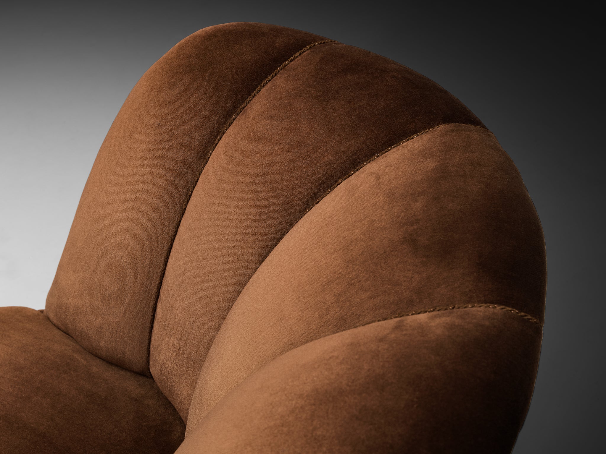 Carl Malmsten 'Redet' Lounge Chair in Brown Velvet and Ash Seating Morentz