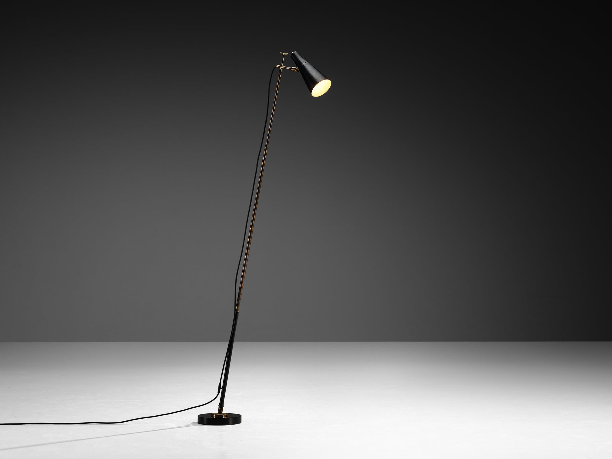 Angelo Ostuni and Renato Forti for O-Luce '201' Floor or Table Lamp in Black Lighting Morentz