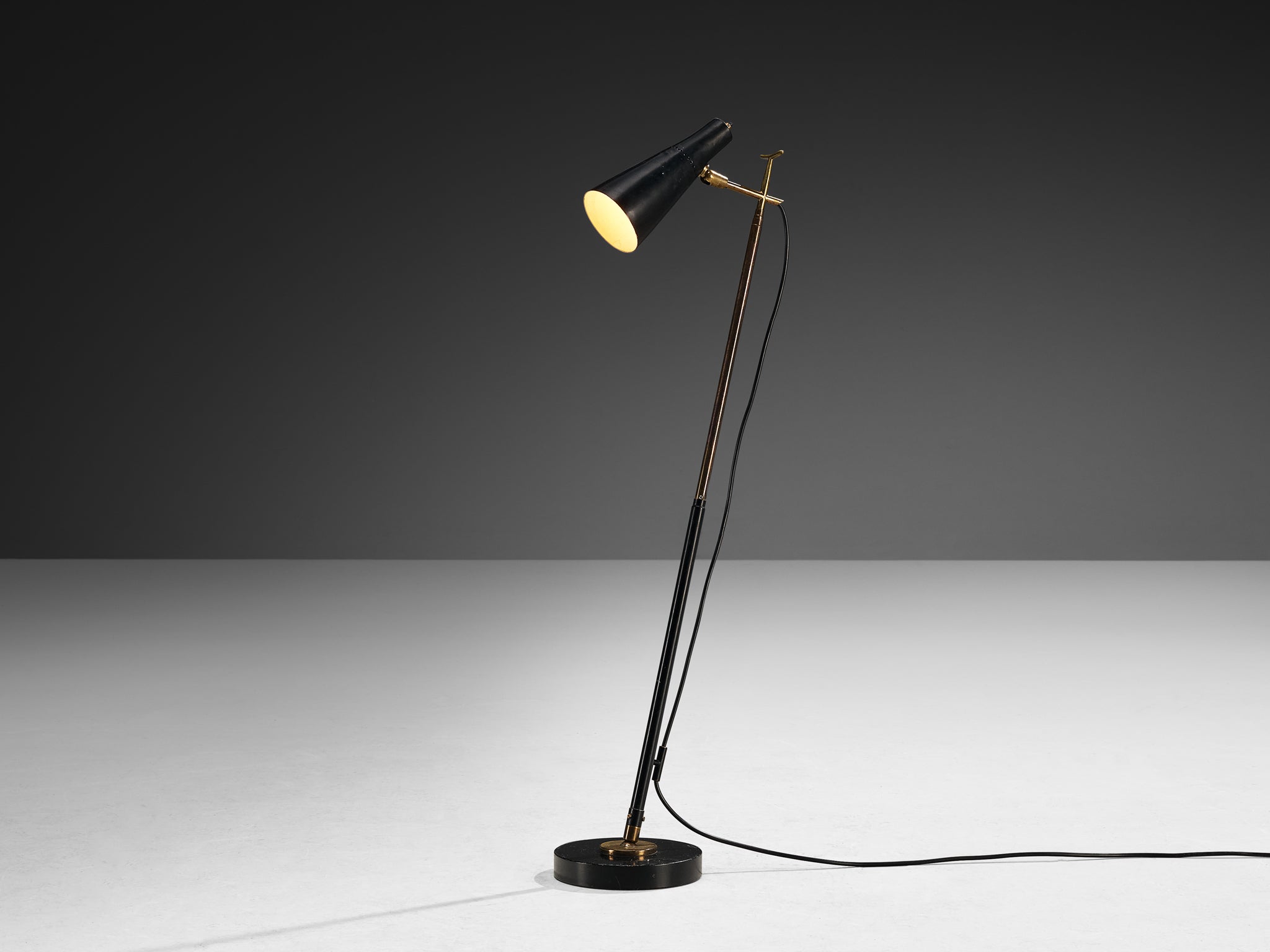 Angelo Ostuni and Renato Forti for O-Luce '201' Floor or Table Lamp in Black Lighting Morentz