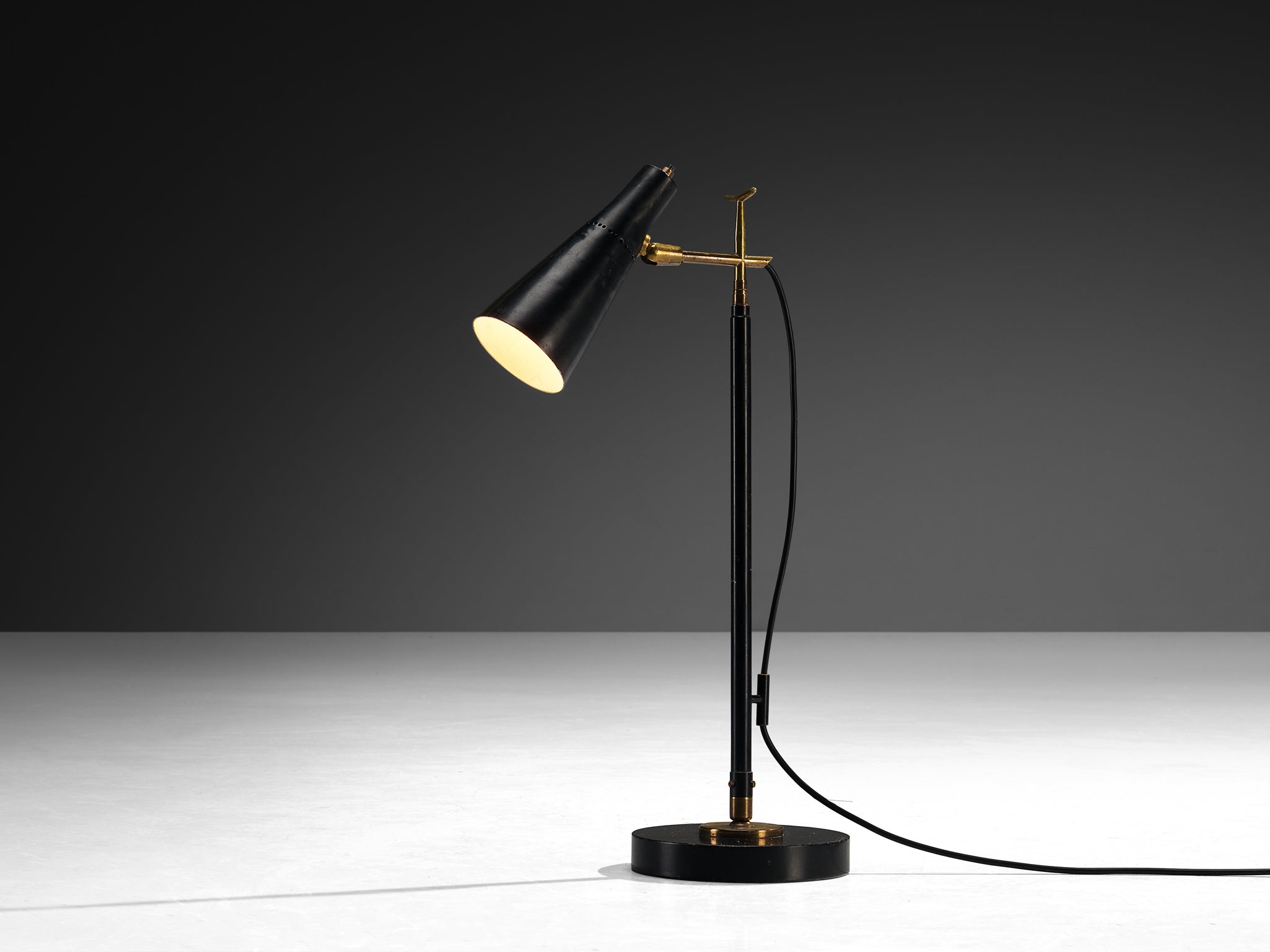 Angelo Ostuni and Renato Forti for O-Luce '201' Floor or Table Lamp in Black Lighting Morentz