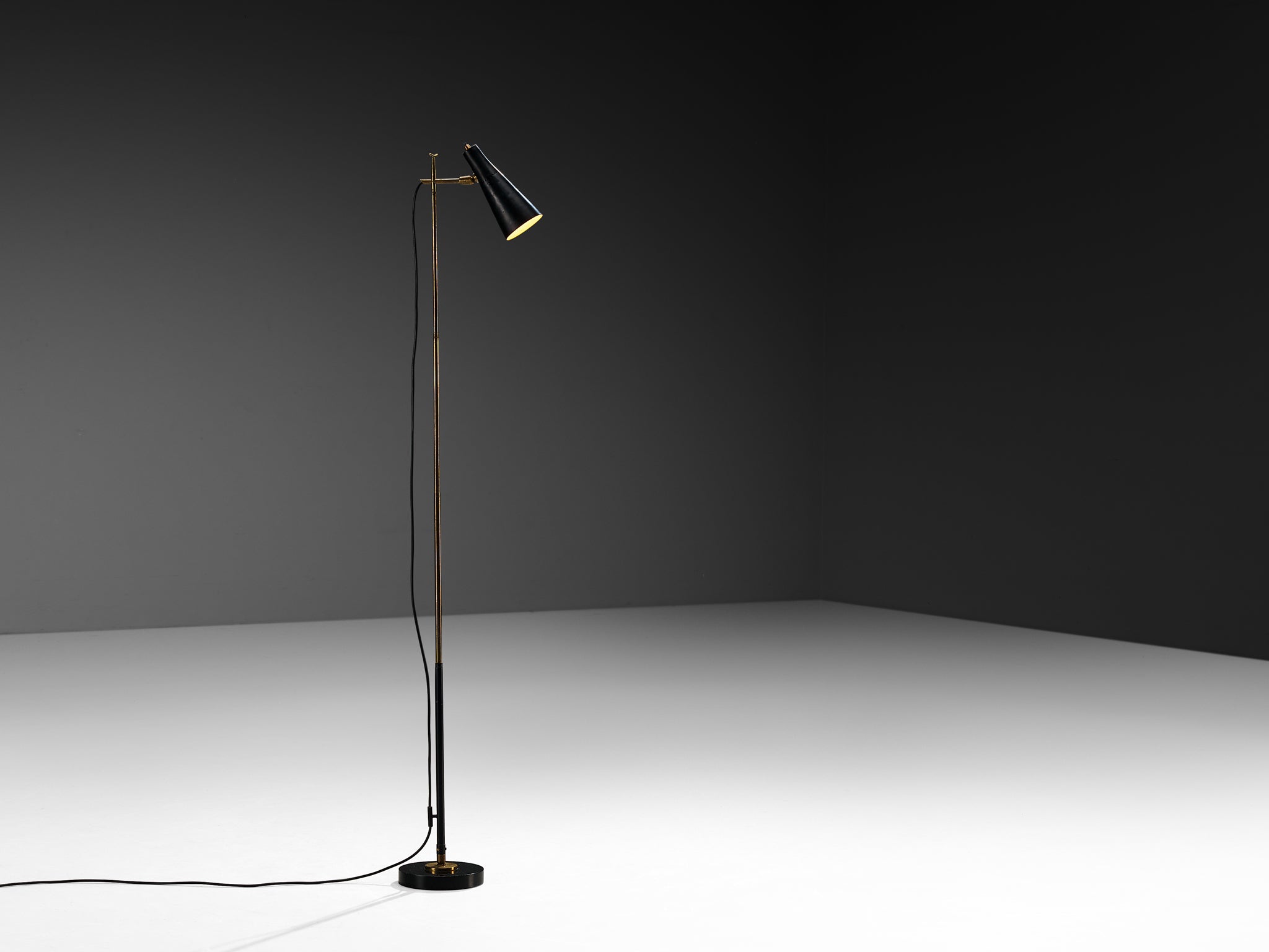 Angelo Ostuni and Renato Forti for O-Luce '201' Floor or Table Lamp in Black Lighting Morentz