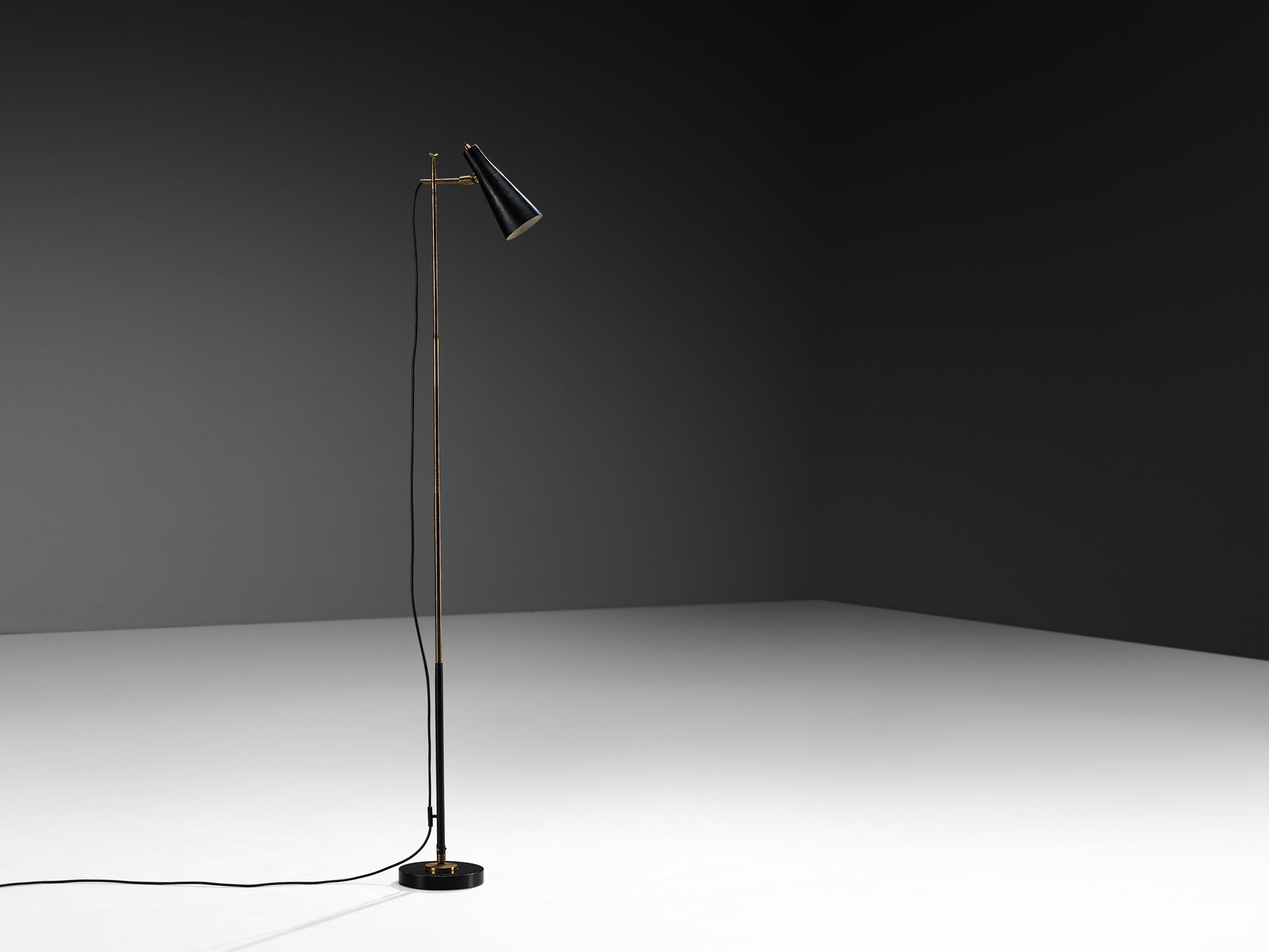 Angelo Ostuni and Renato Forti for O-Luce '201' Floor or Table Lamp in Black Lighting Morentz