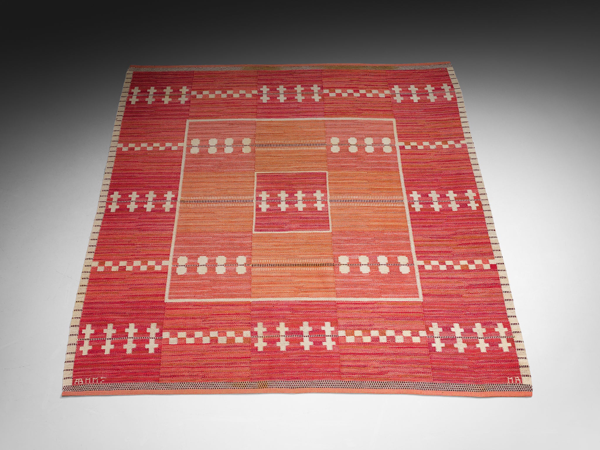 Marianne Richter for Märta Måås-Fjetterström 'Fläder Röd' Carpet in Wo