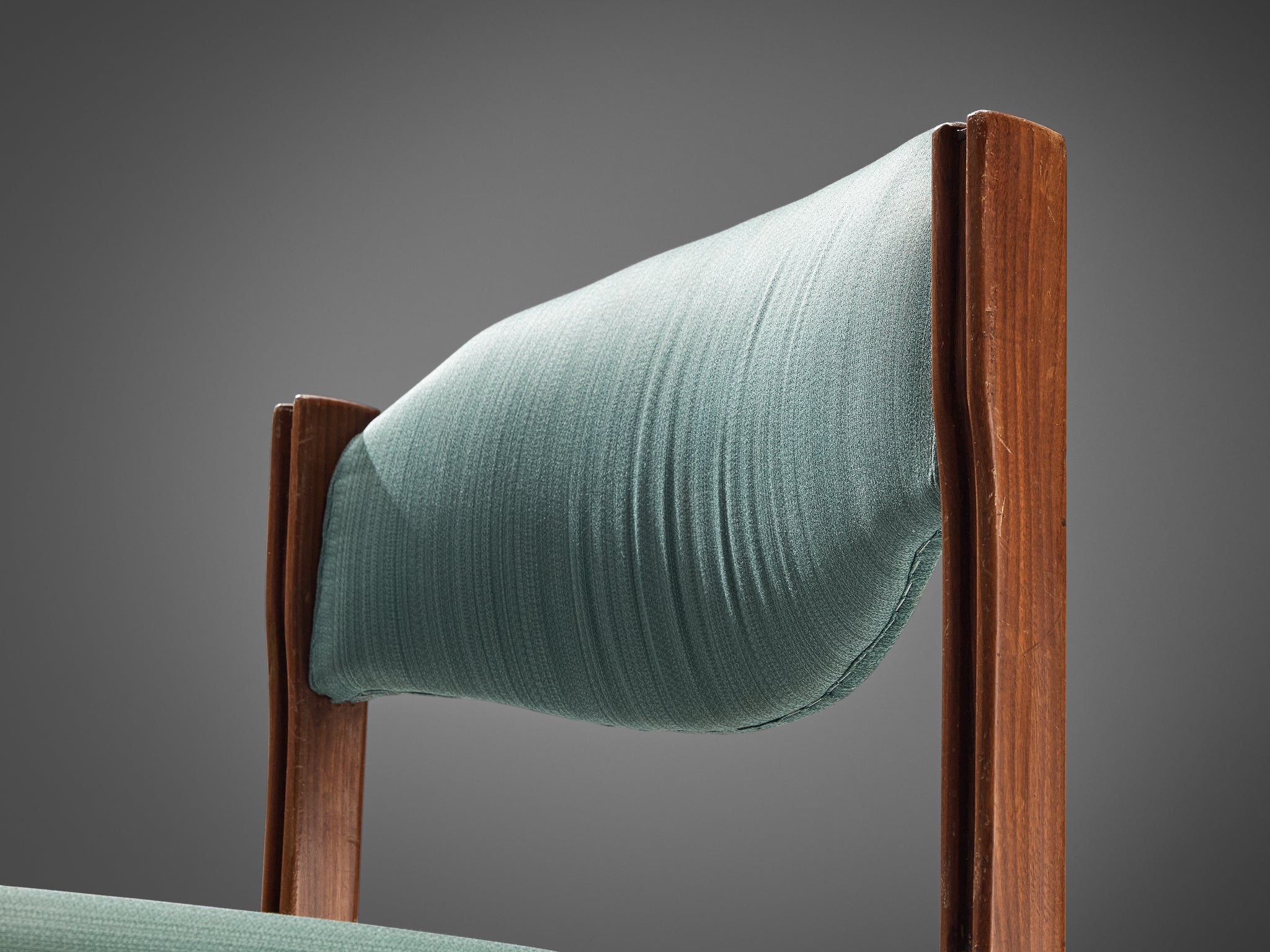 La Permanente Mobili Cantù Chair in Cherry and Soft Green Upholstery seating Morentz