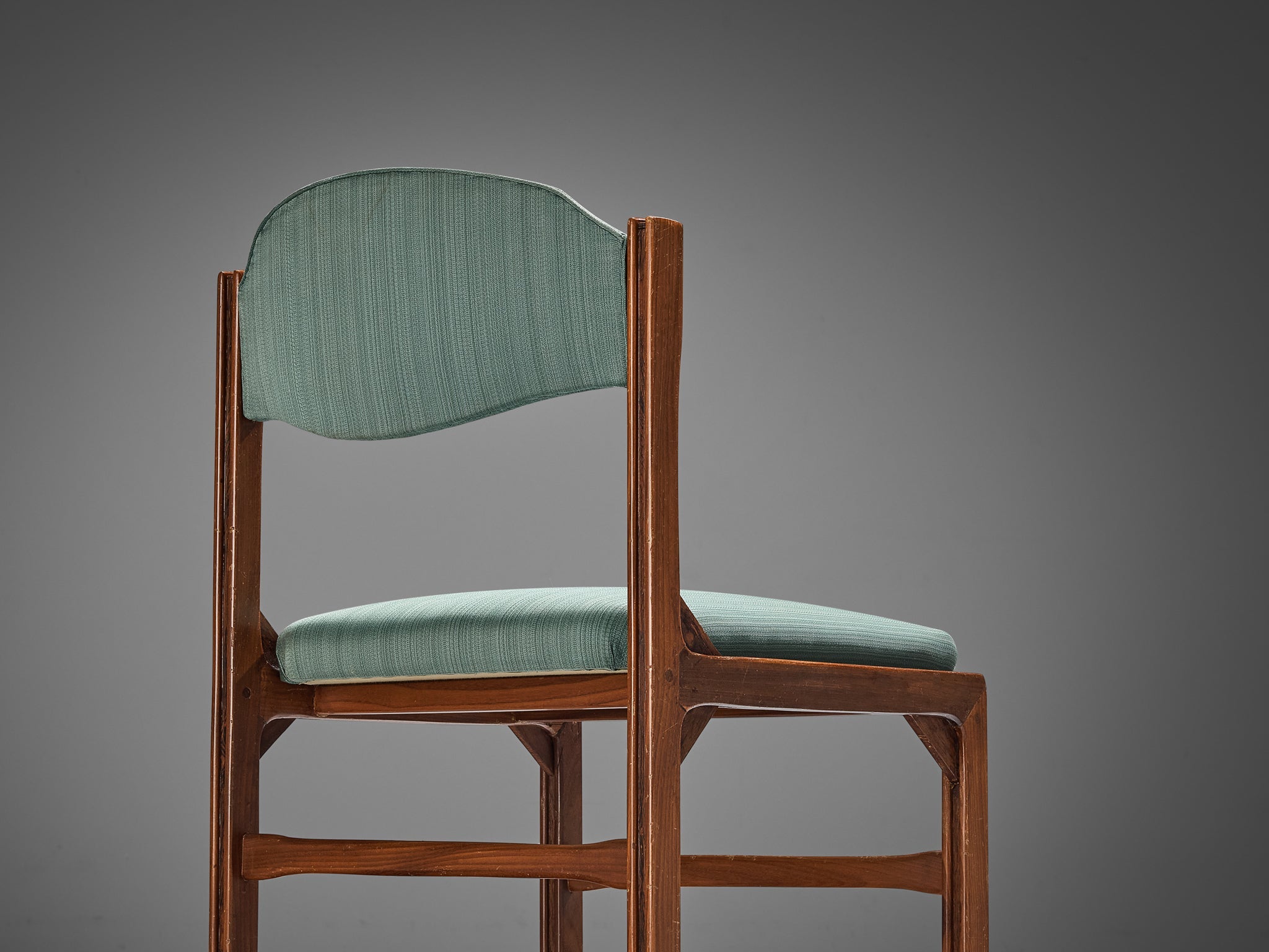 La Permanente Mobili Cantù Chair in Cherry and Soft Green Upholstery seating Morentz