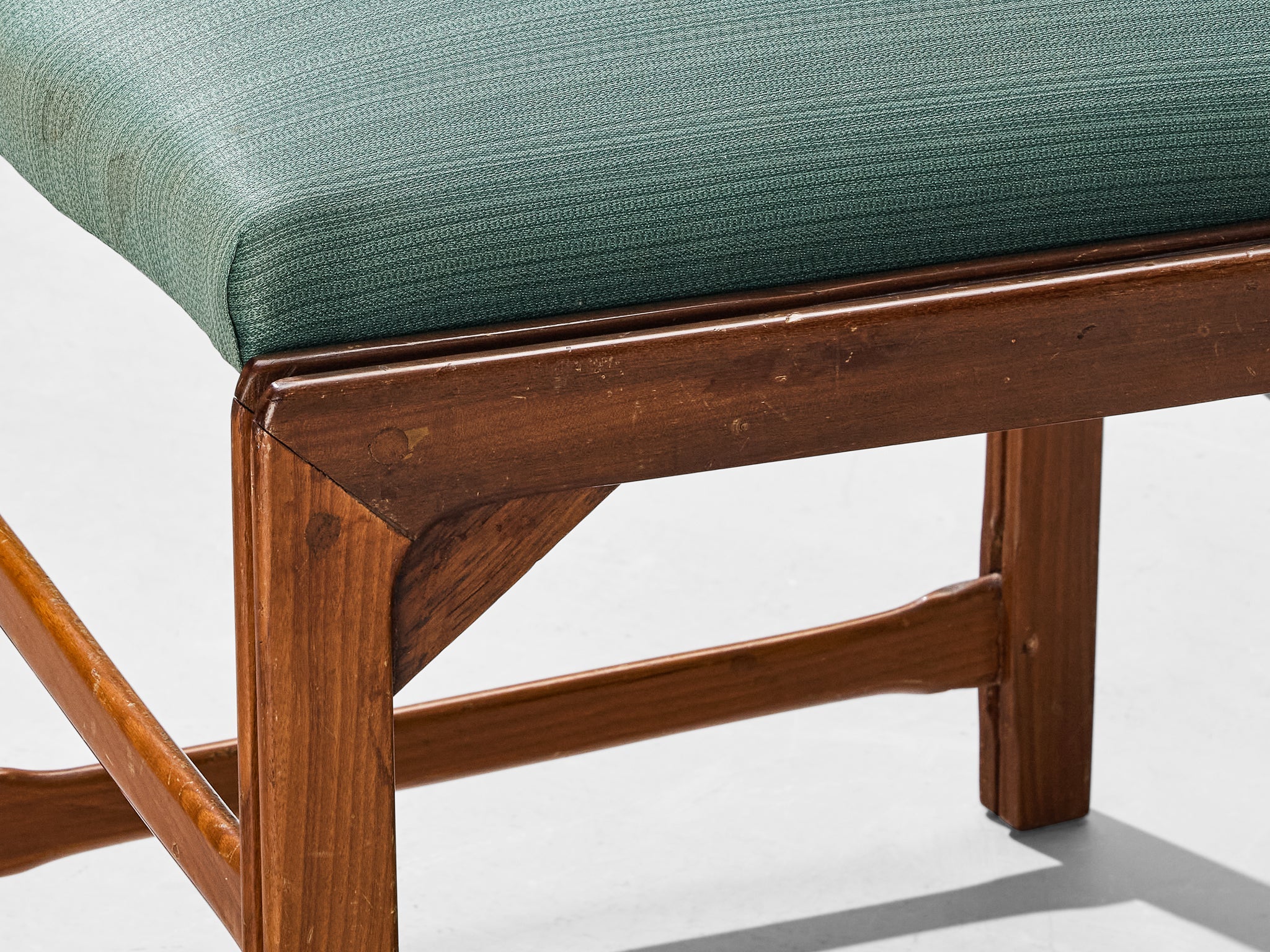 La Permanente Mobili Cantù Chair in Cherry and Soft Green Upholstery seating Morentz