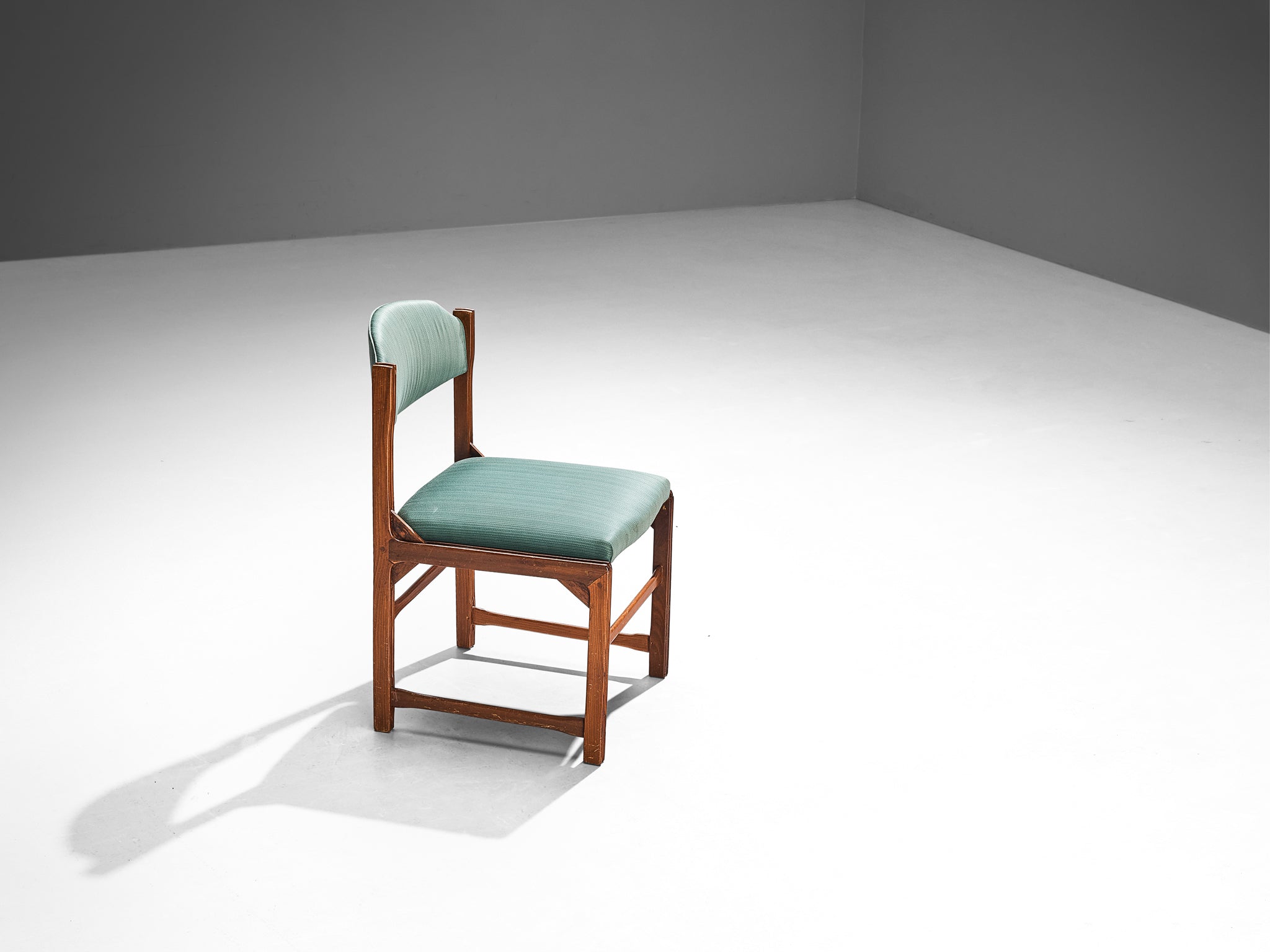 La Permanente Mobili Cantù Chair in Cherry and Soft Green Upholstery