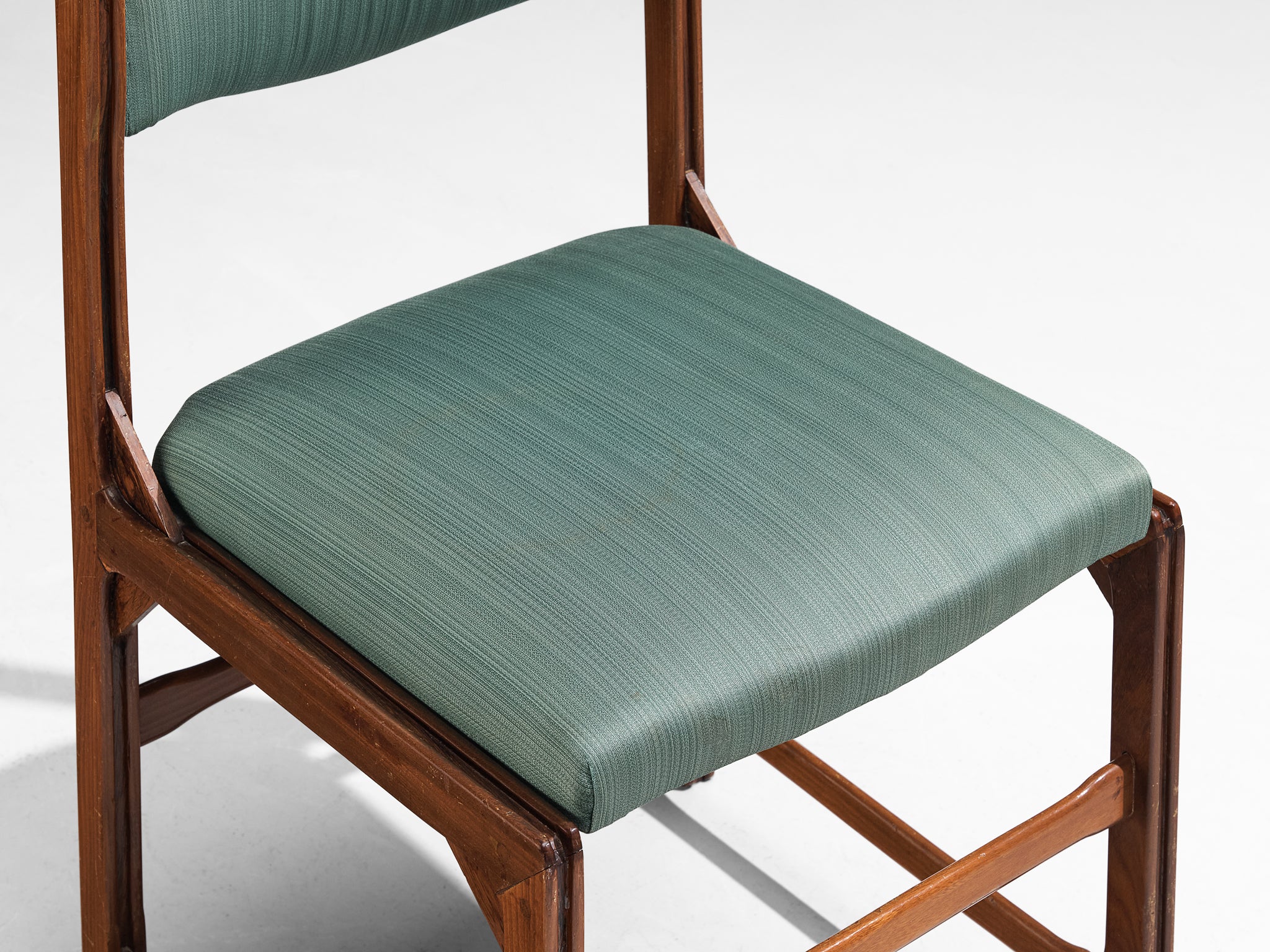 La Permanente Mobili Cantù Chair in Cherry and Soft Green Upholstery
