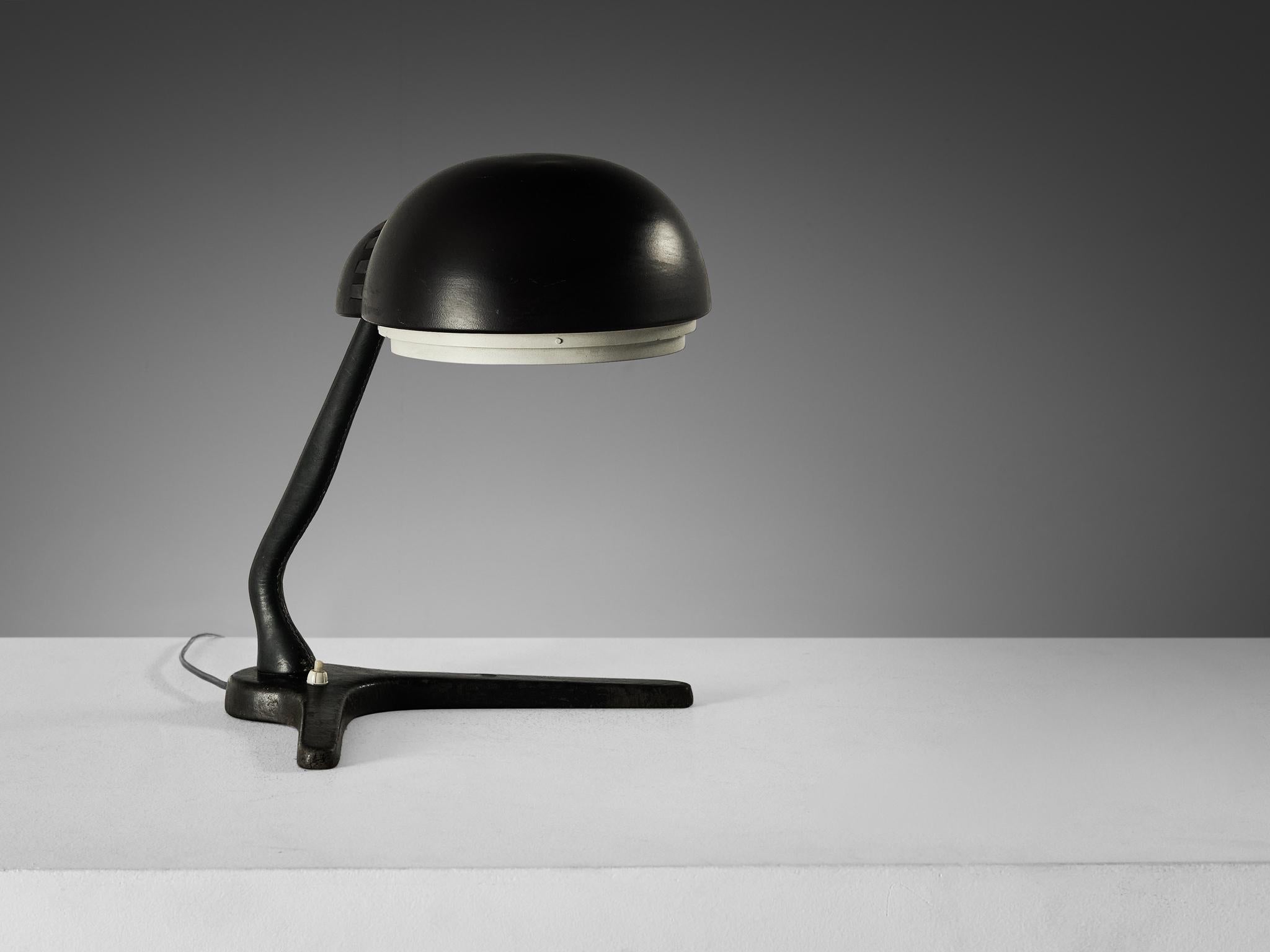Alvar Aalto for Valaistustyö Ky ‘A704’ Table Lamp in Leather