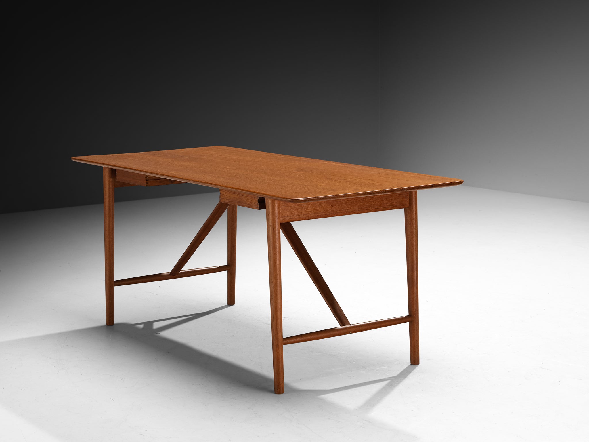 Peter Hvidt and Orla Mølgaard Nielsen Desk in Solid Teak Tables Morentz