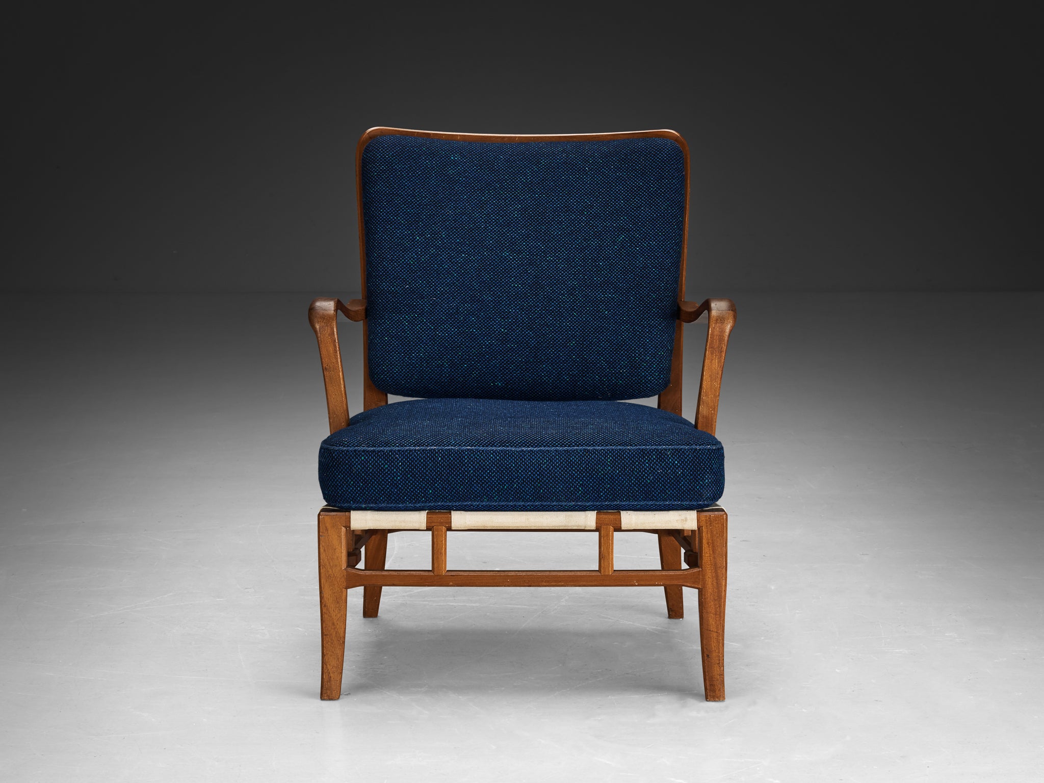 Special Carl-Axel Acking Lounge Chair from Own Home in Mahogany and Wool Seating Morentz