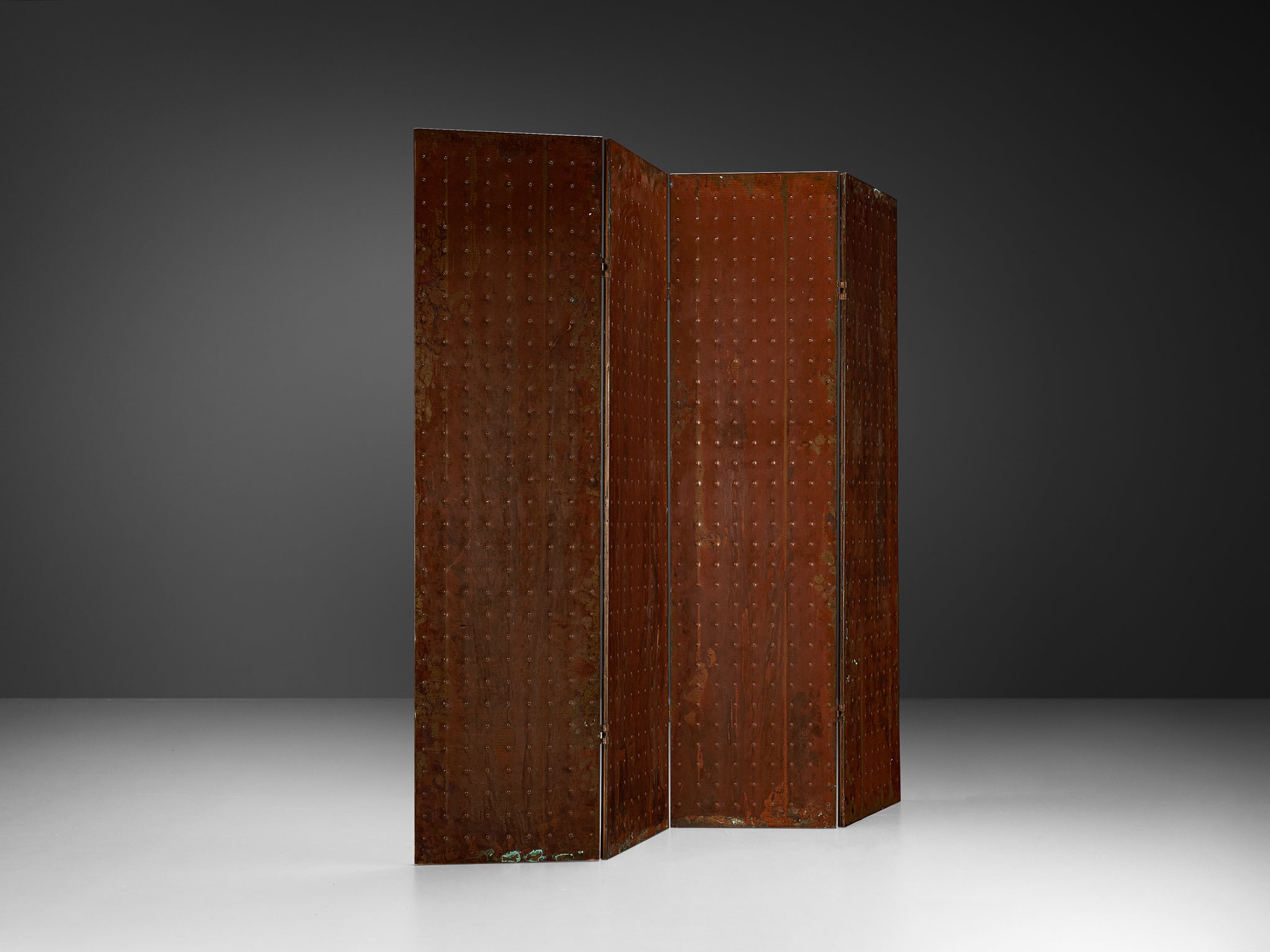 Mats Theselius for Källemo AB Limited Edition 'Rörligt Objekt' Folding Screen in Patinated Copper 88/100