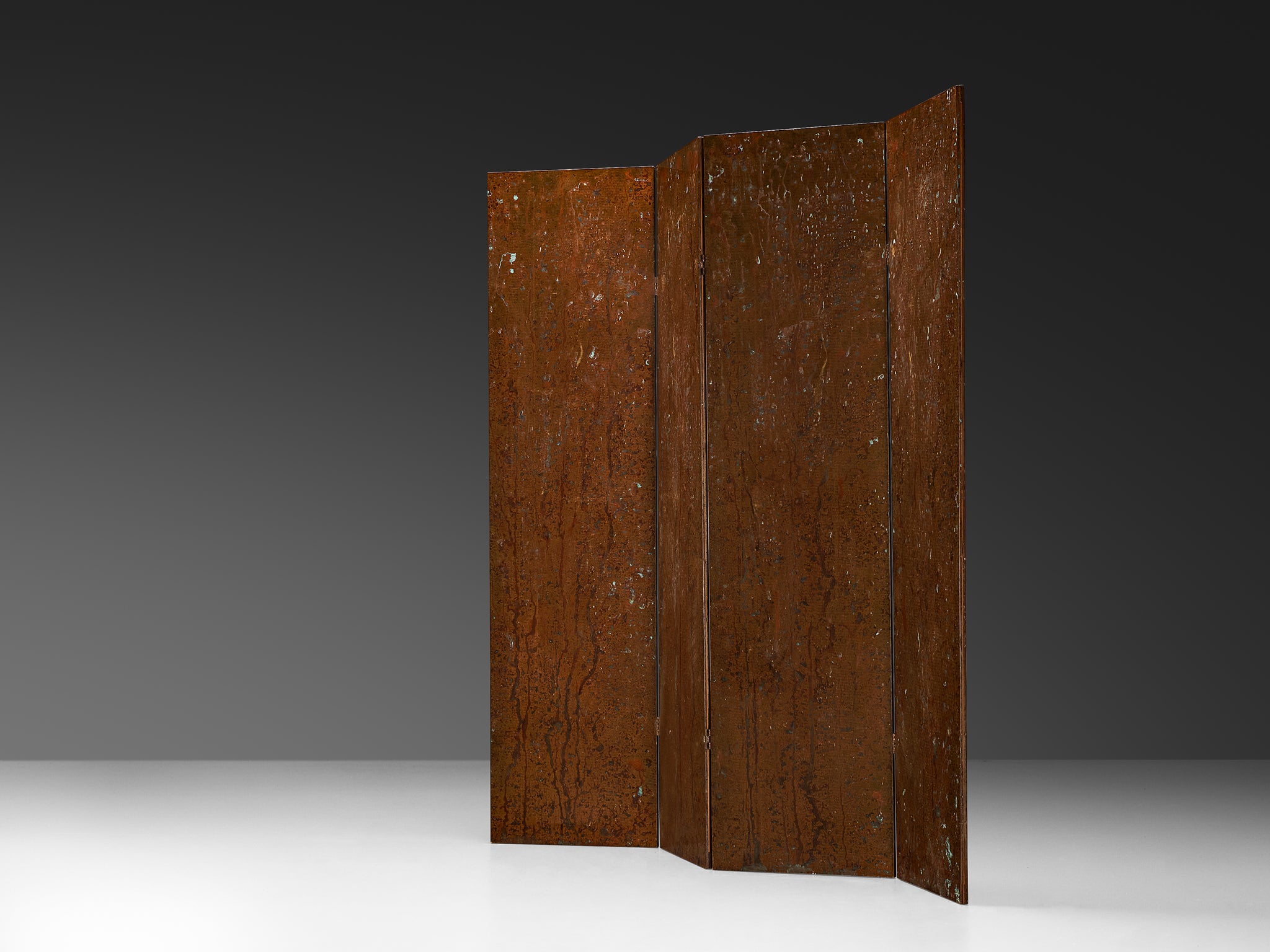 Mats Theselius for Källemo AB Limited Edition 'Rörligt Objekt' Folding Screen in Patinated Copper 88/100