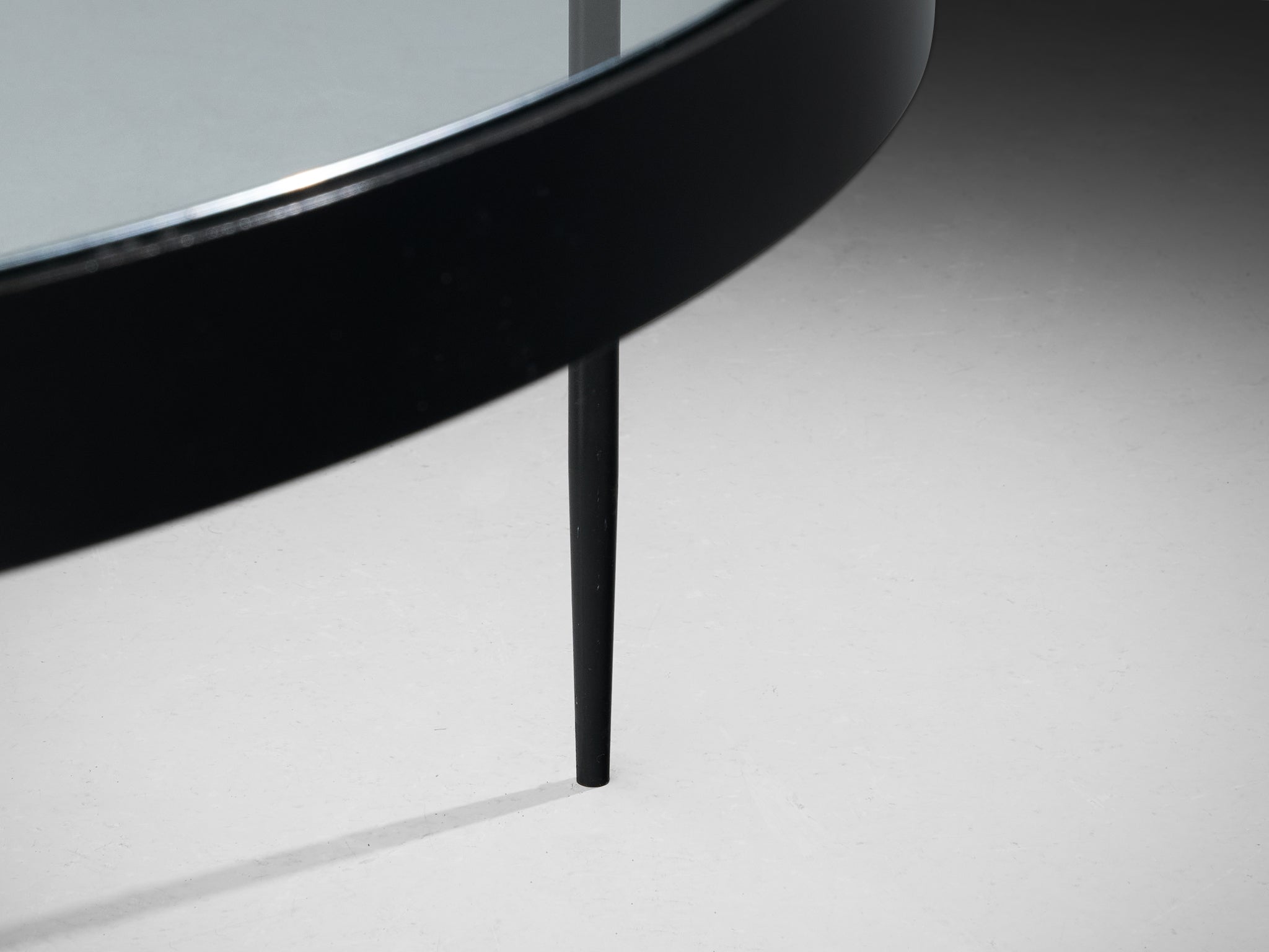Janni Van Pelt Round Coffee Table in Black Metal and Glass