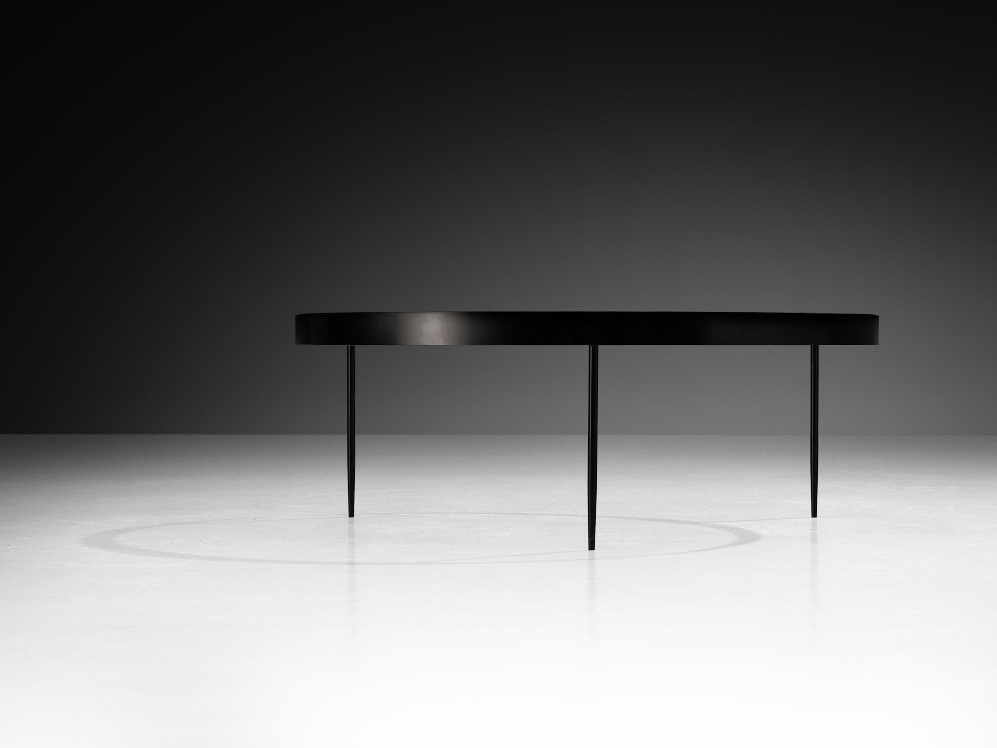 Janni Van Pelt Round Coffee Table in Black Metal and Glass