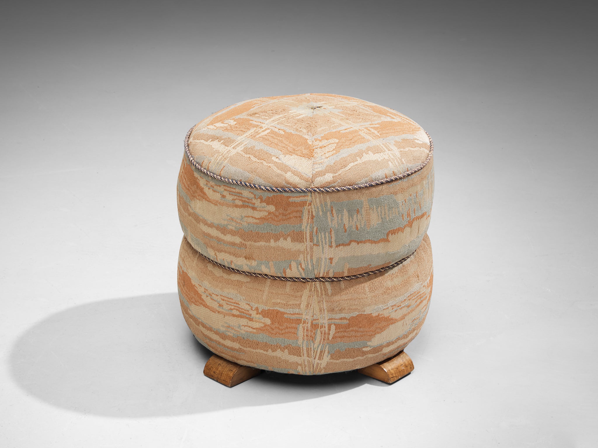 Jindrich Halabala Stool in Decorative Upholstery Seating Morentz