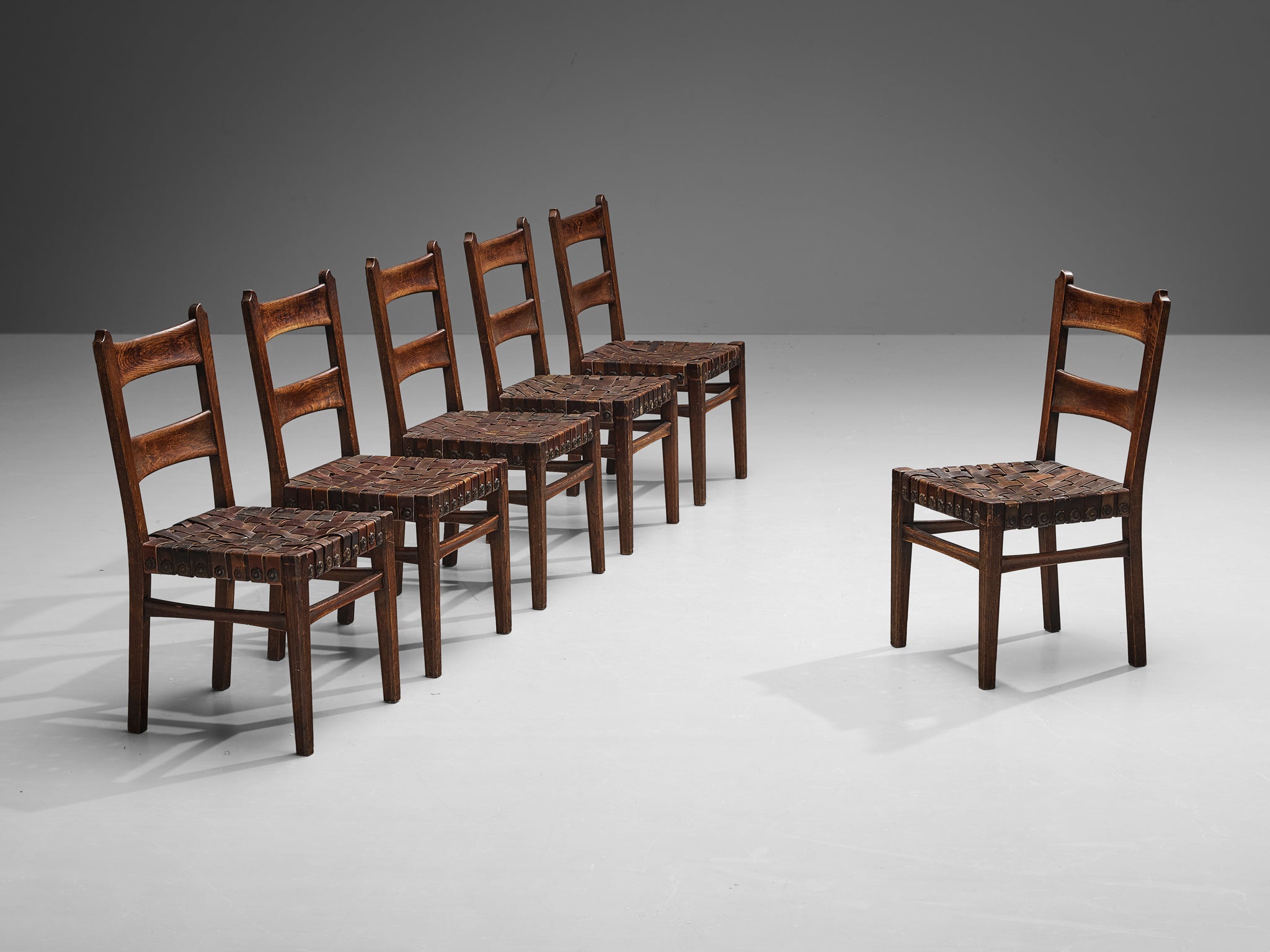 Ernesto Valabrega Set of Six Dining Chairs with Biosca Dining Table Tables Morentz