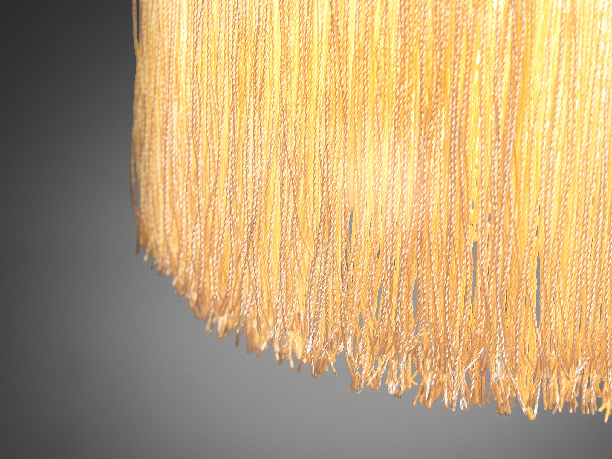 Hans-Agne Jakobsson Pair of 'Fringe' Table Lamps in Brass and Silk Lighting Morentz