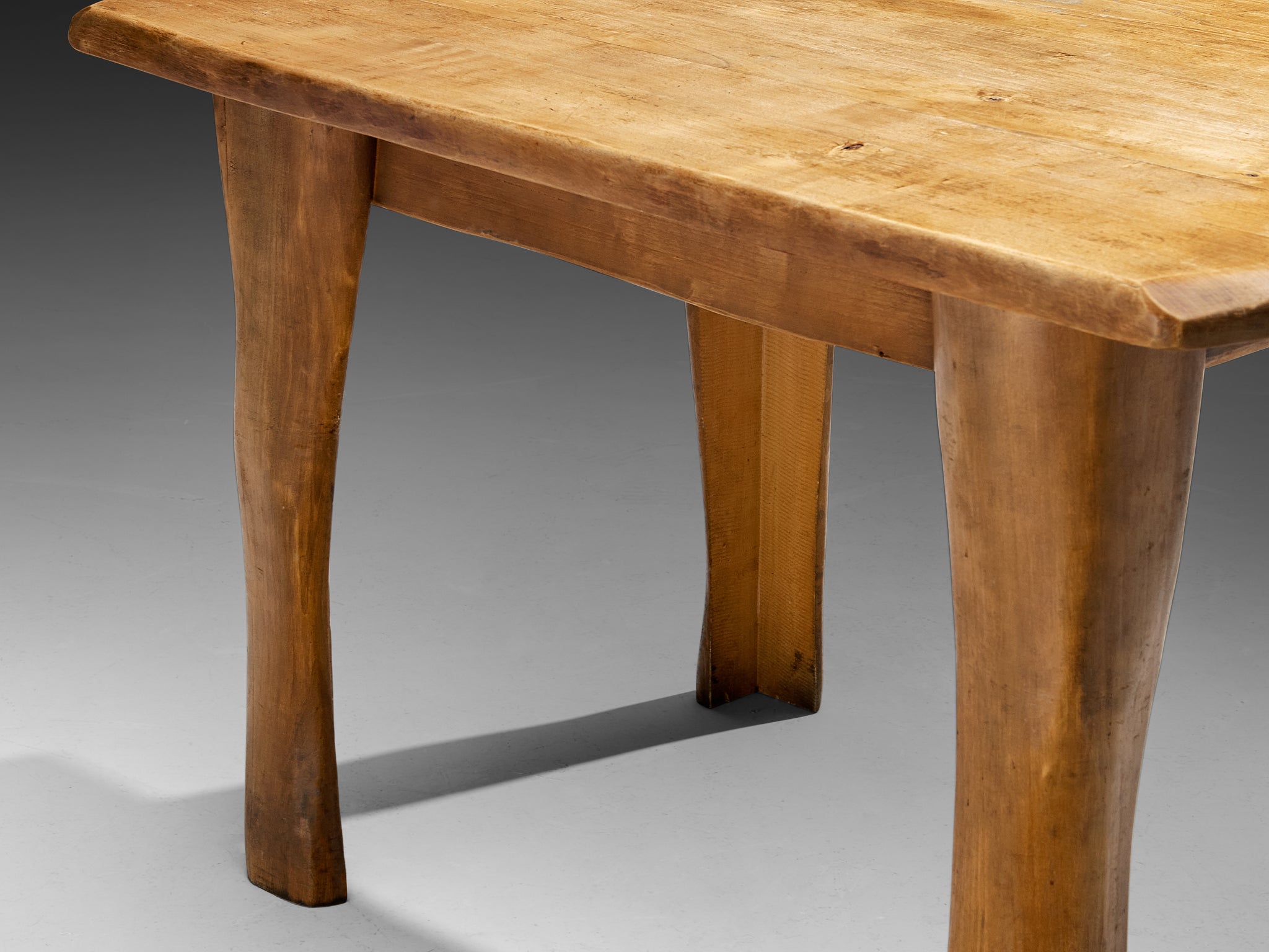 Organic Brutalist Table with Chairs in Maple