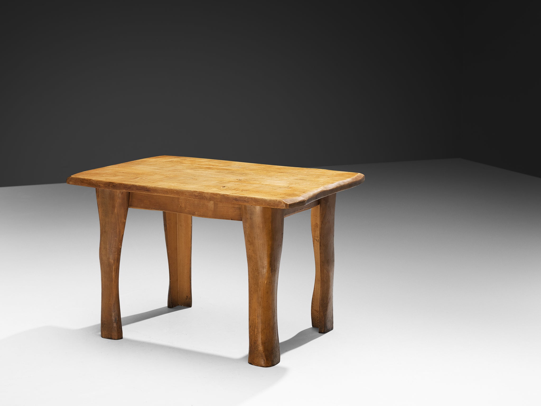 Organic Brutalist Table with Chairs in Maple