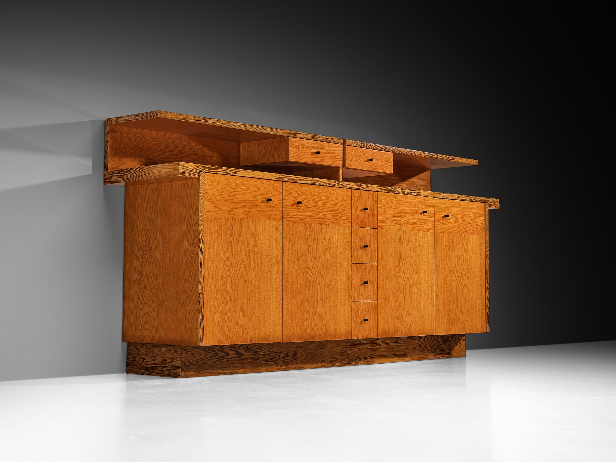 Italian Sideboard with Various Compartments in Wengé and Ash Case pieces and storage cabinets Morentz