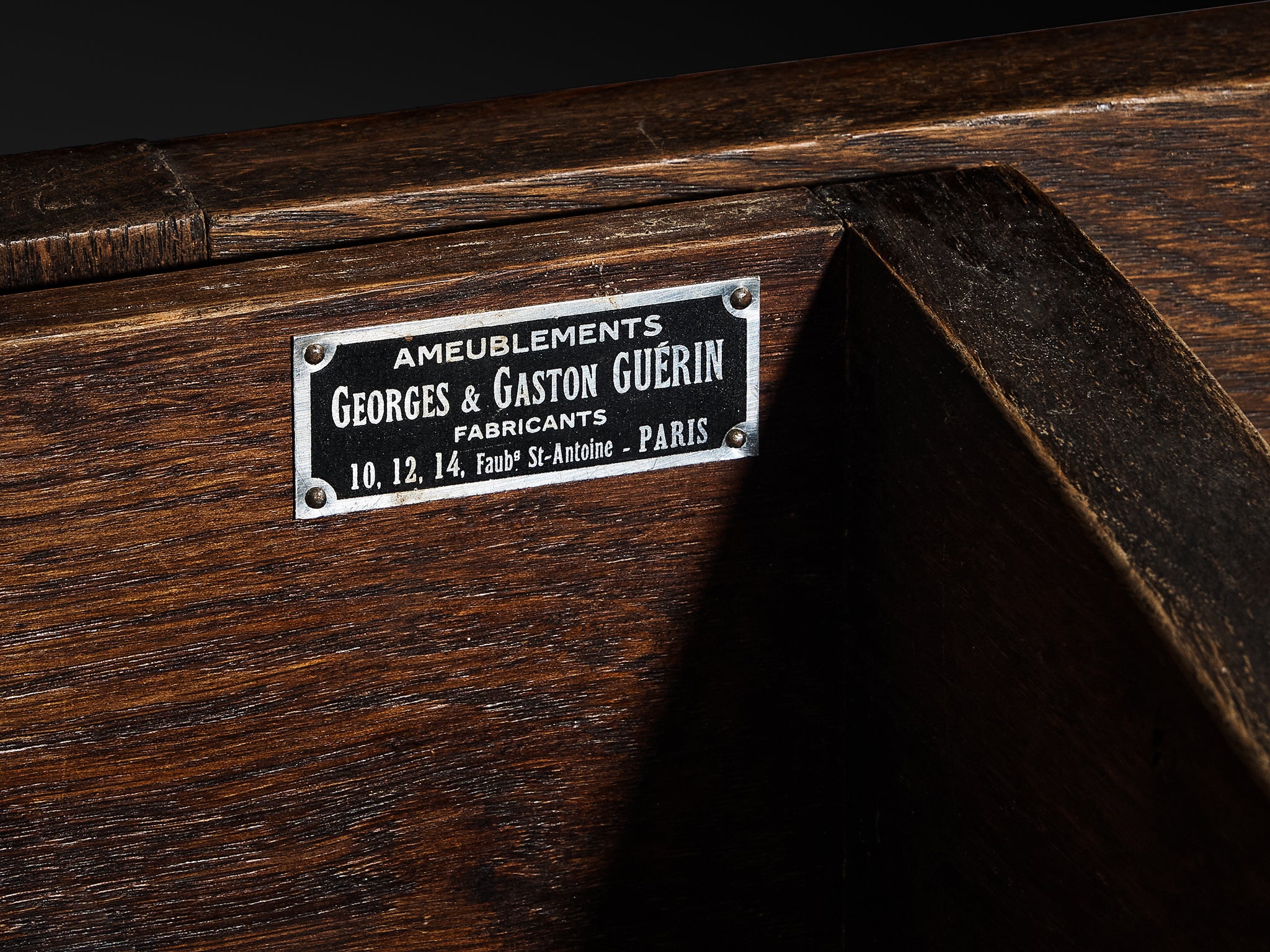 Parisian Art Deco Sideboard in Solid Oak with Iron Elements Case pieces and storage cabinets Morentz