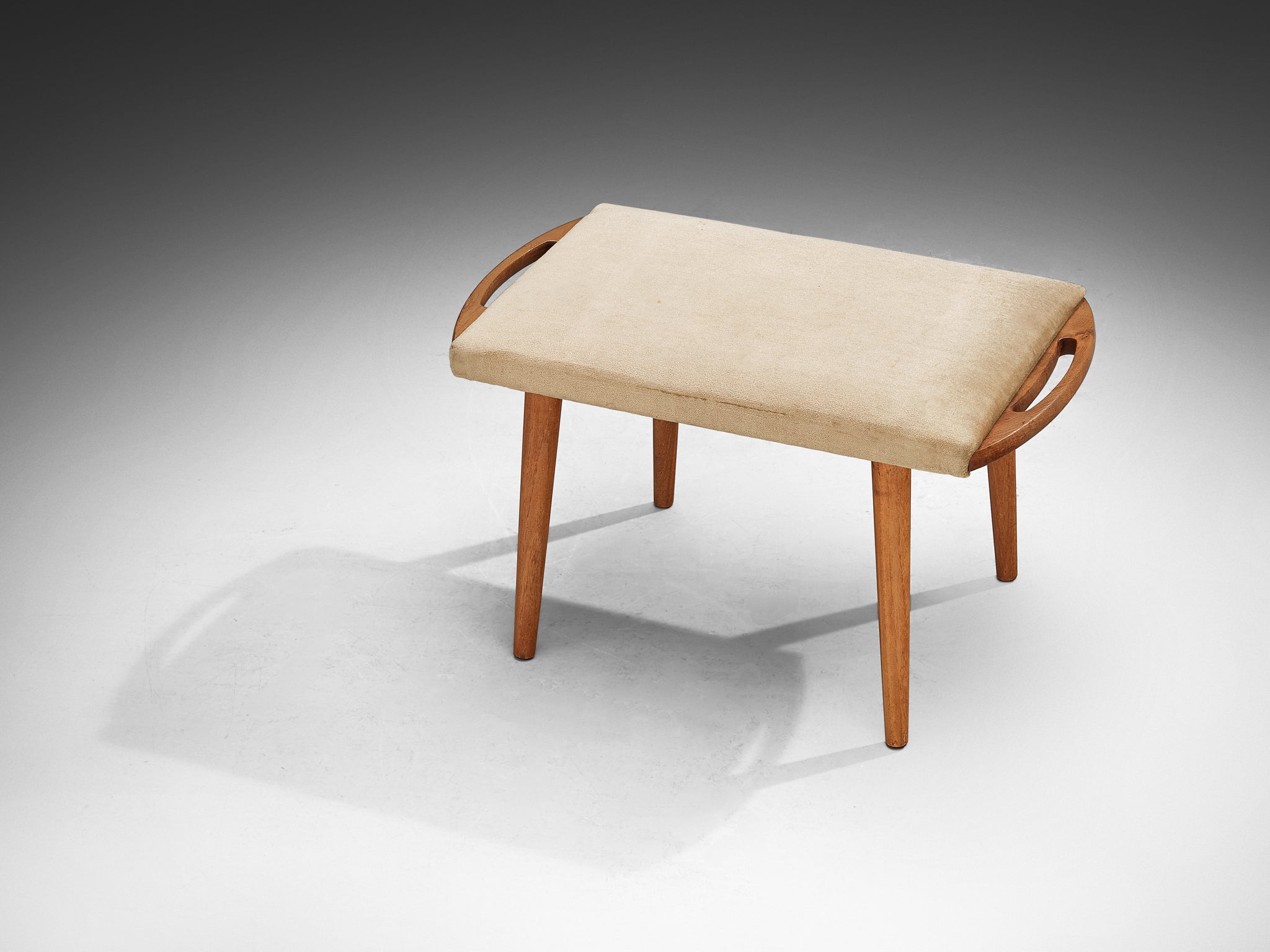 Stool in Teak and Yellow Upholstery Seating Morentz
