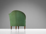 Rare Andrea Busiri Vici Lounge Chair in Jade Green Upholstery