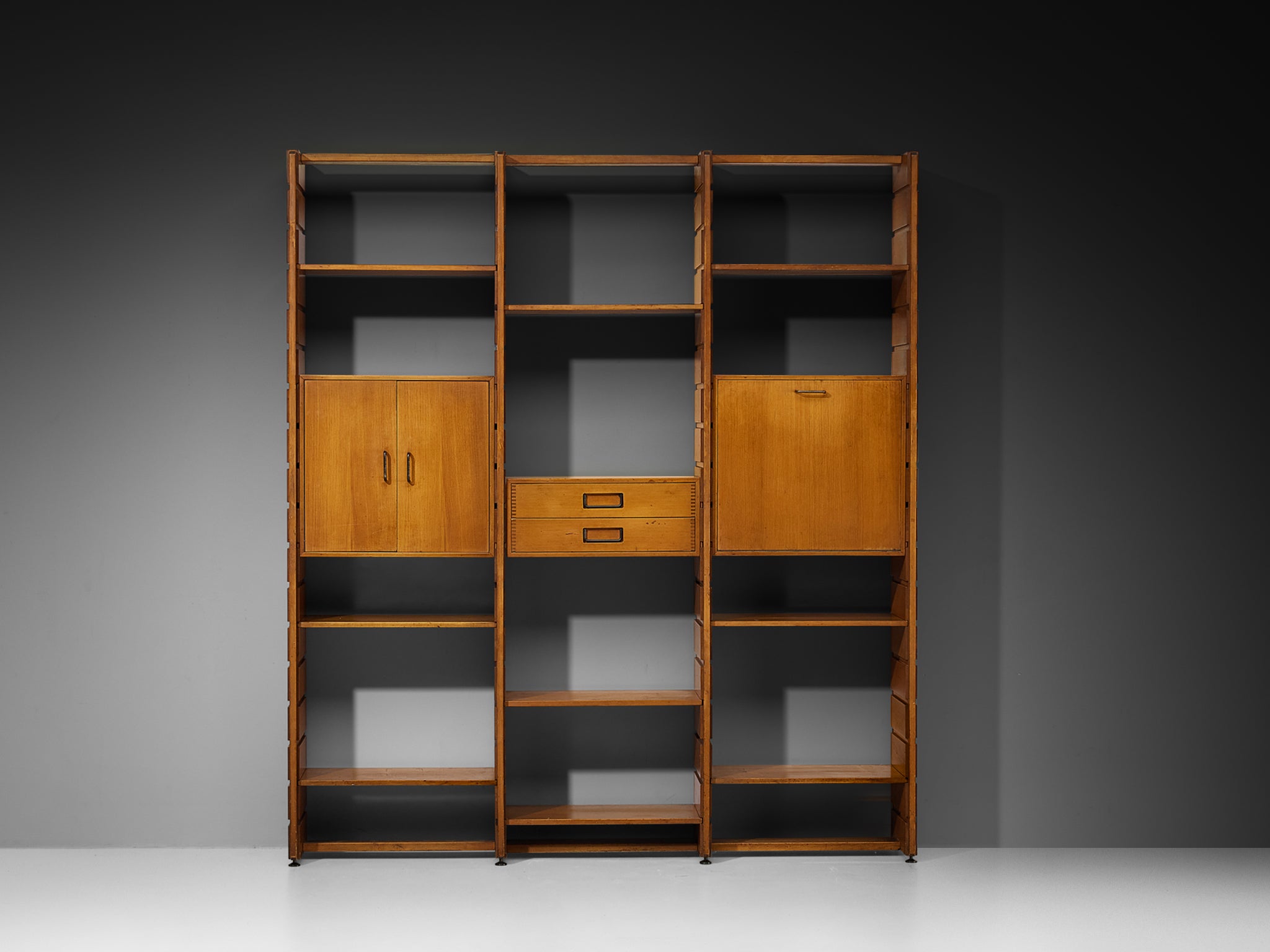 Gianfranco Frattini for Cantieri Carugati Large Library in Cherry Case pieces and storage cabinets Morentz