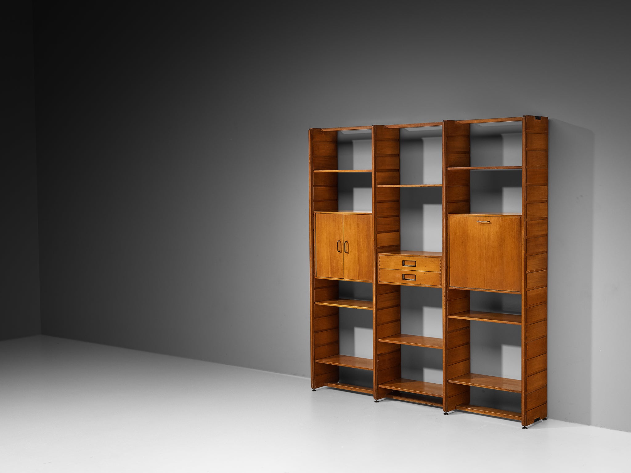 Gianfranco Frattini for Cantieri Carugati Large Library in Cherry Case pieces and storage cabinets Morentz