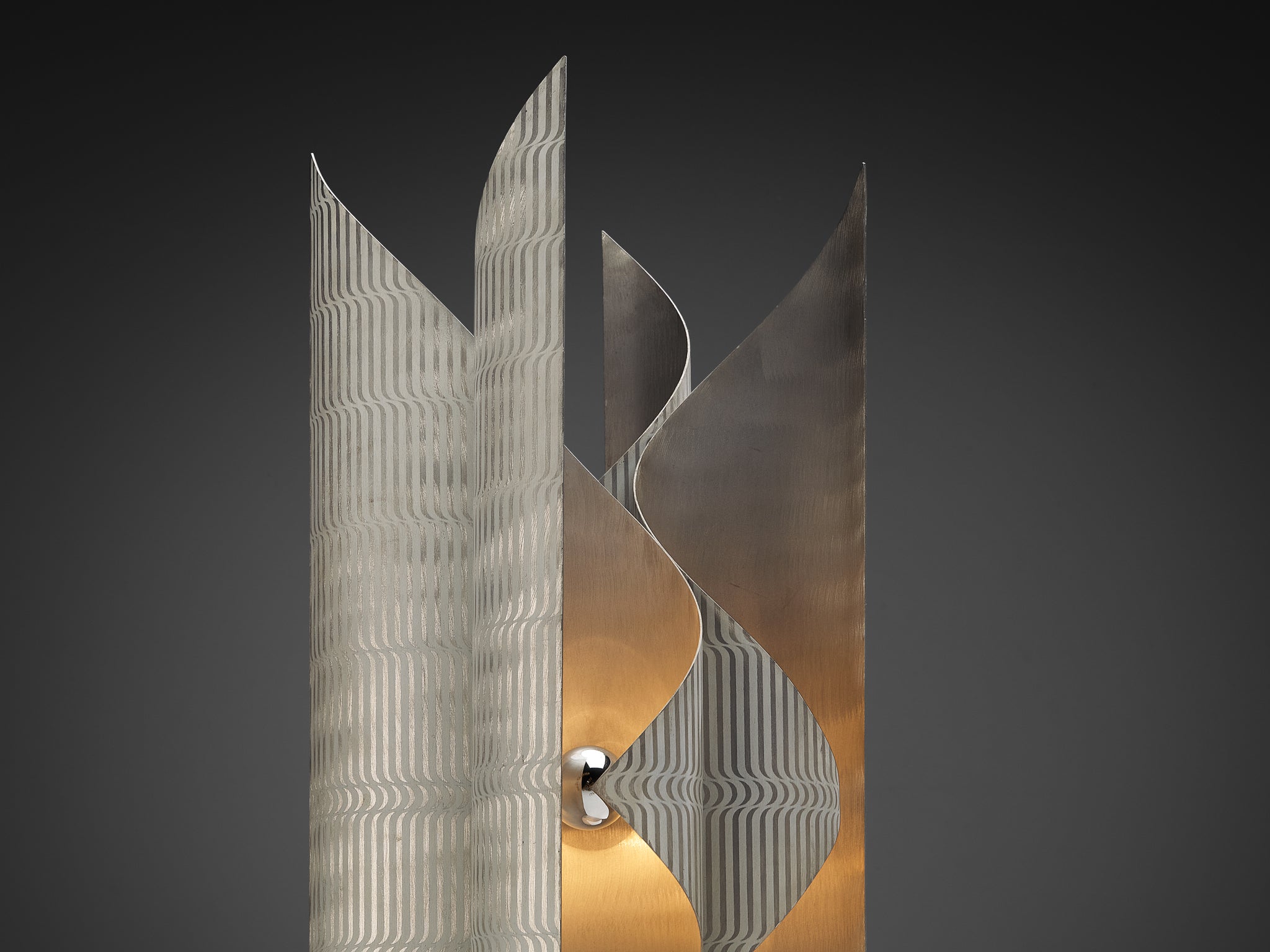 Lorenzo Burchiellaro Large Sculptural Lamp in Metal