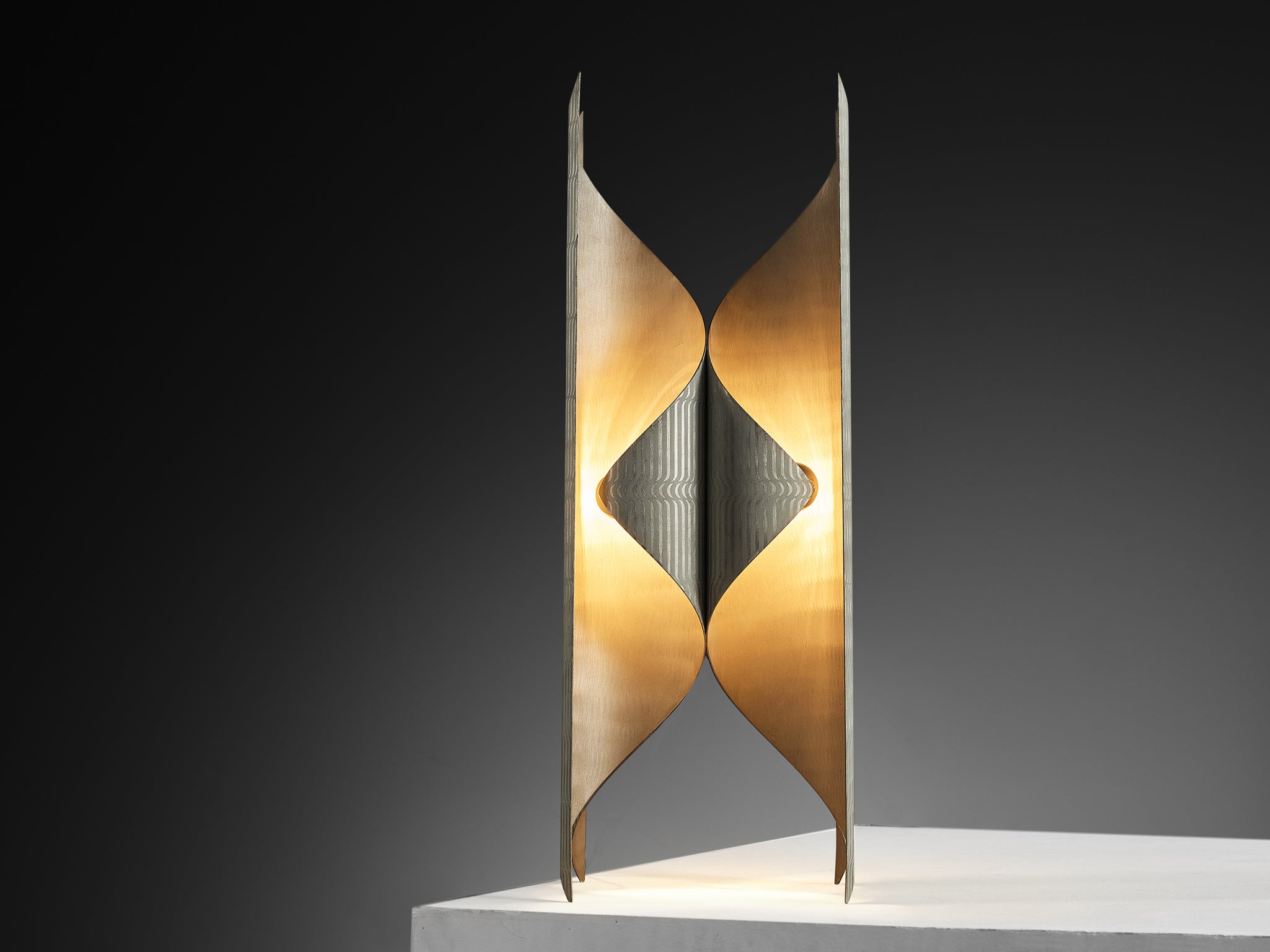 Lorenzo Burchiellaro Large Sculptural Lamp in Metal Lighting Morentz